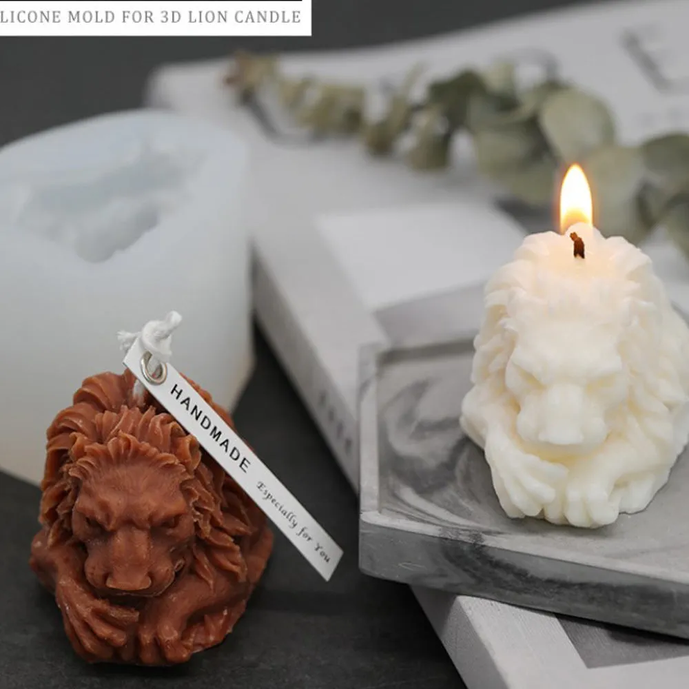 1pc 3D Silicone Lion Mold, Silicone Candle Mold, DIY Handmade Aromatherapy Candle Mold, Plaster Mold 10360150