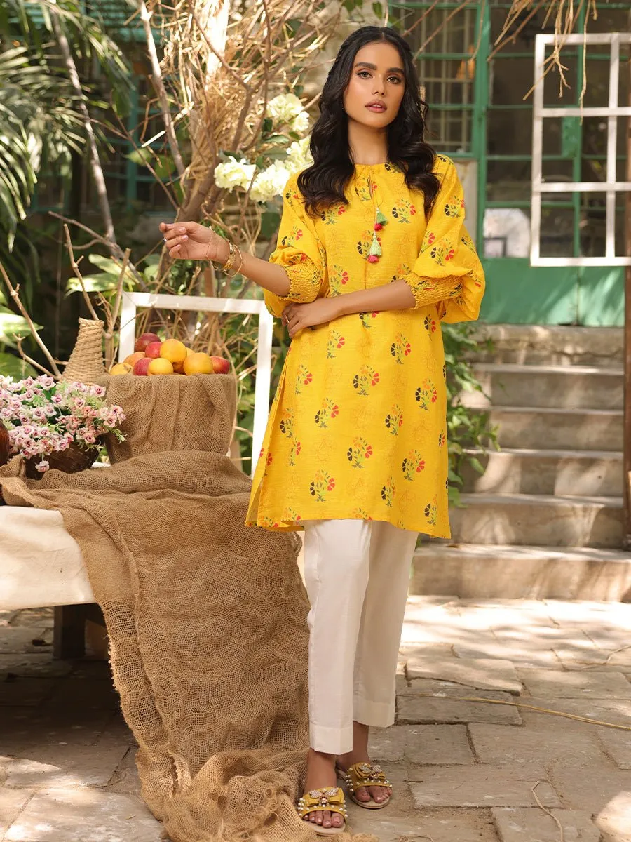 1pc - Stitched Basic Printed Khaddar Shirt