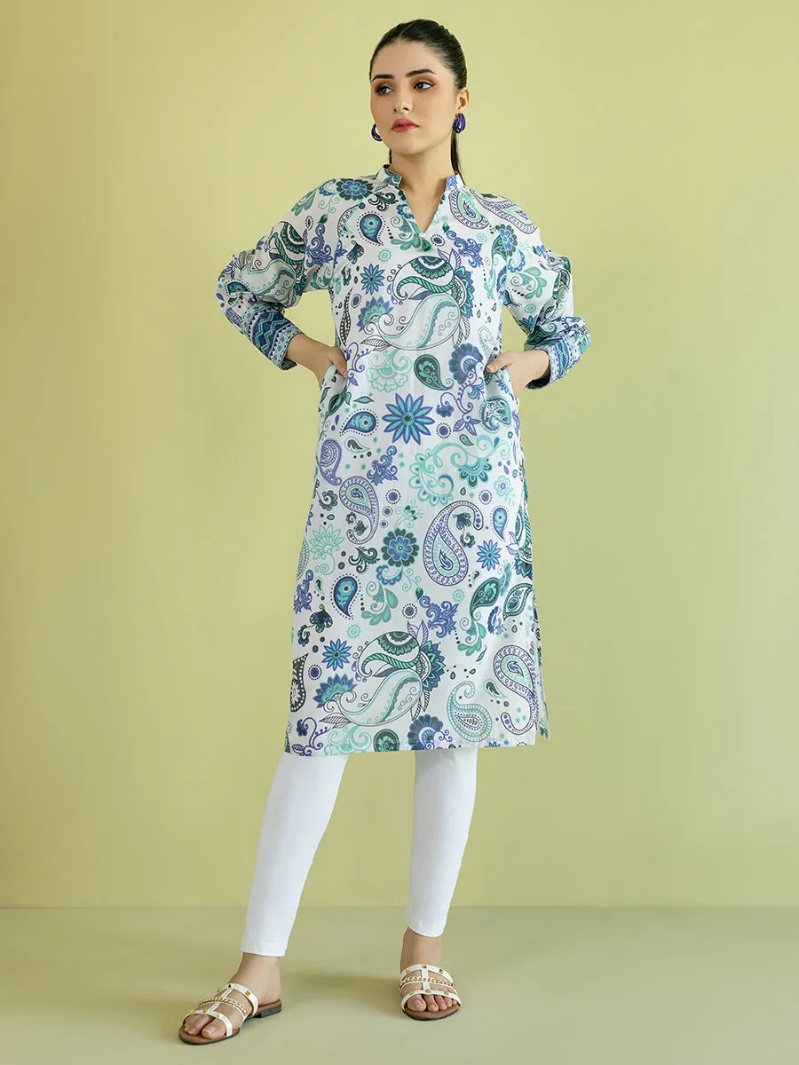 1pc - Stitched Basic Printed Lawn Shirt