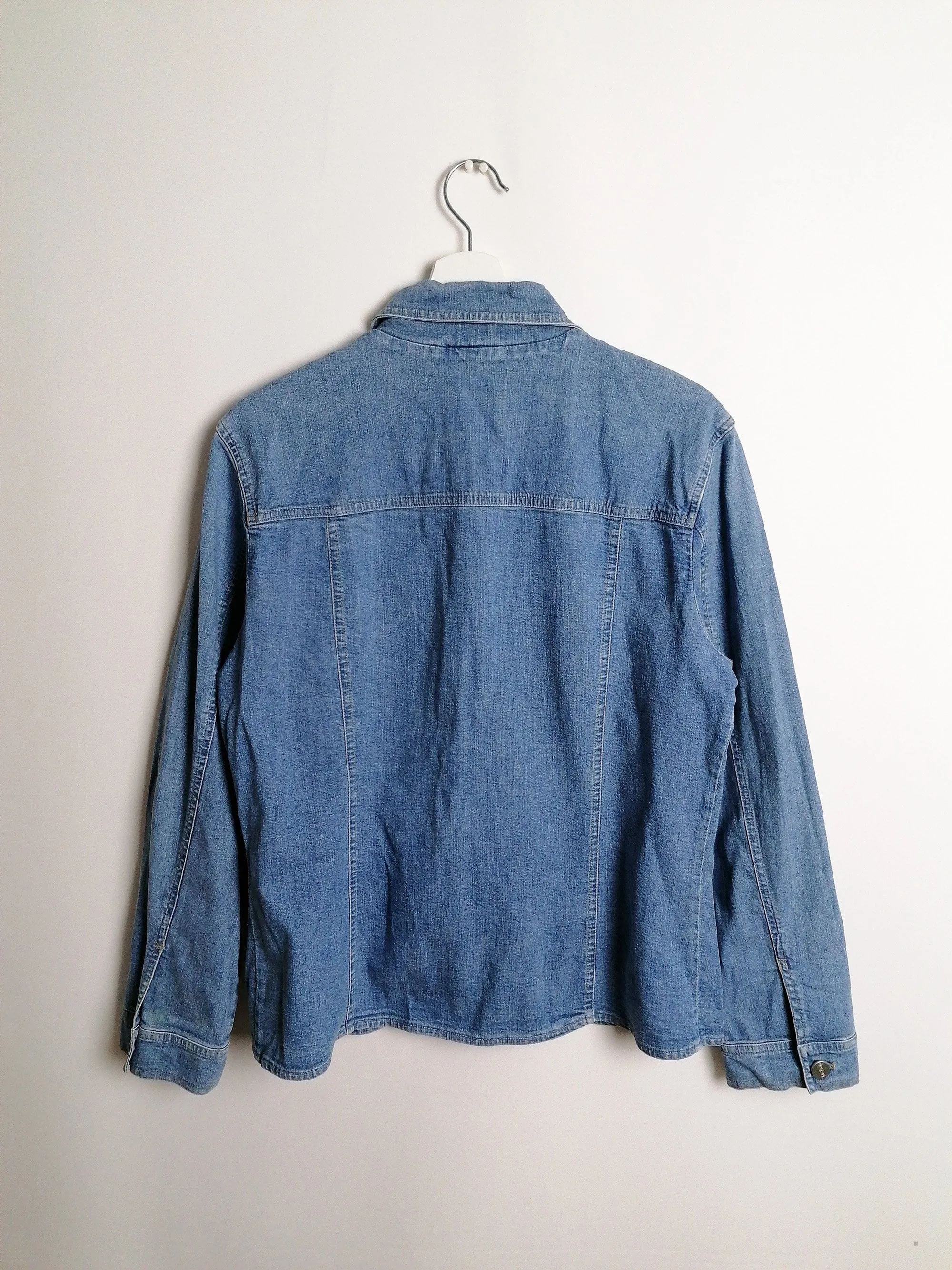 90's Betty Barclay Light Stretch Denim Shirt Jacket -  size M / UK 12