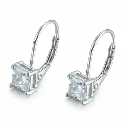 925 Silver Solitaire Round CZ Drop Earring