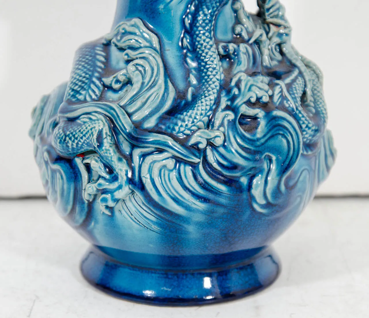 A Vintage Blue Porcelain Japanese Kutani Vase