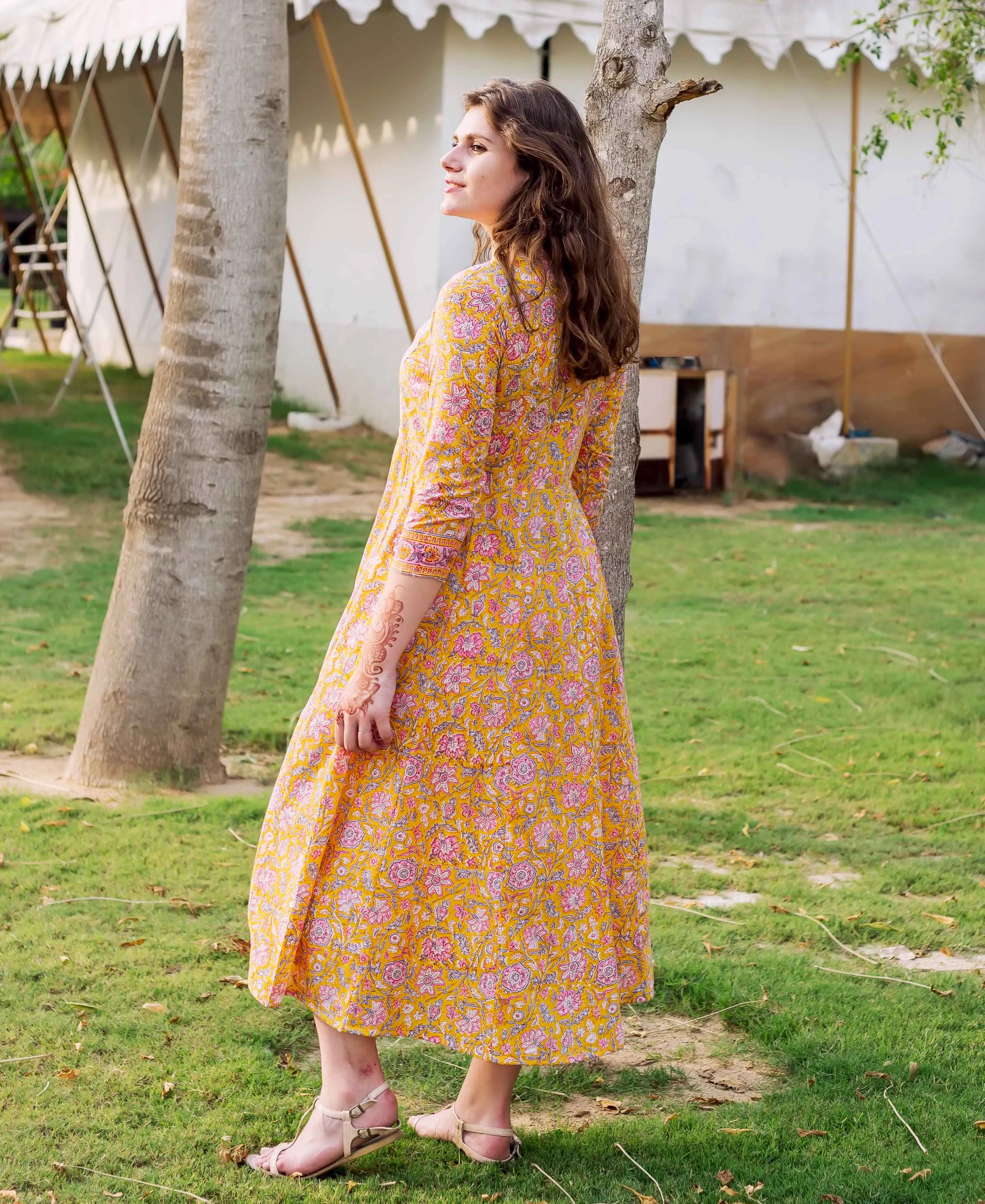 Aaira A-Cut Block Printed Kurta