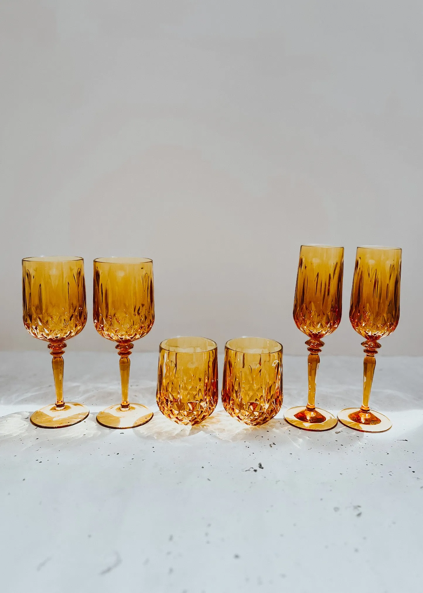 Acrylic Champagne Flute Mustard - Set of 6