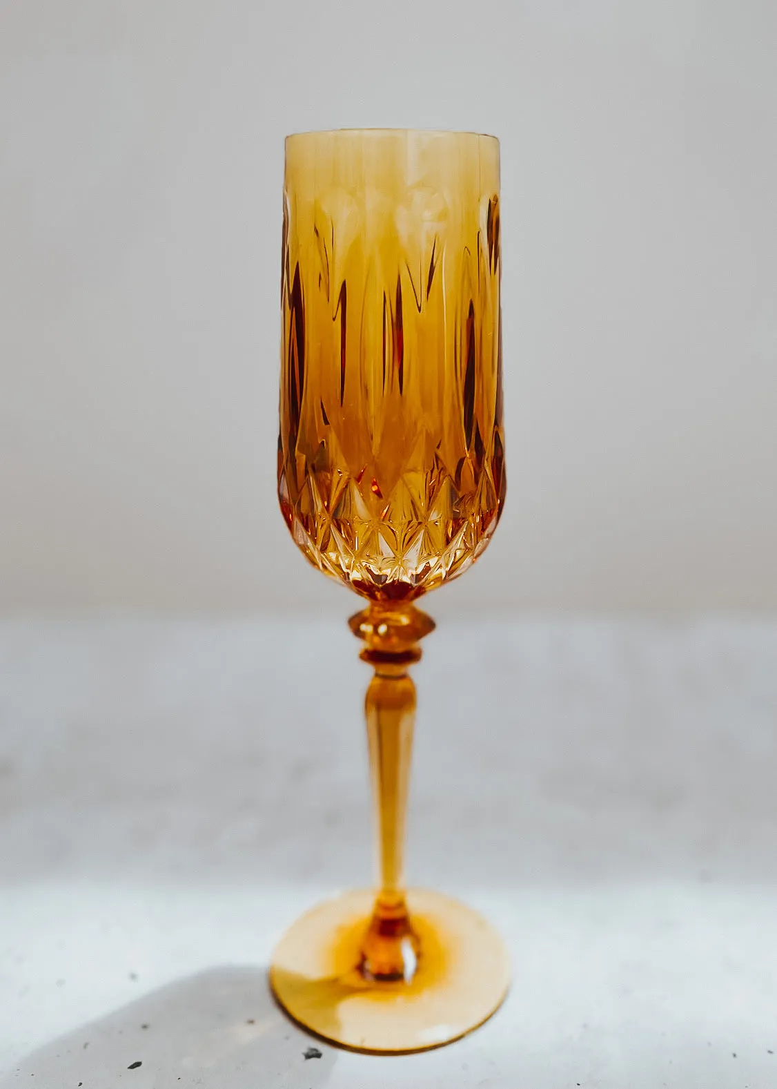 Acrylic Champagne Flute Mustard - Set of 6