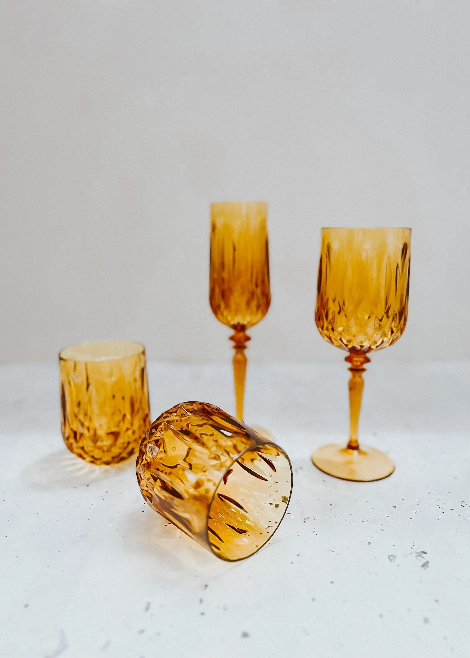 Acrylic Champagne Flute Mustard - Set of 6