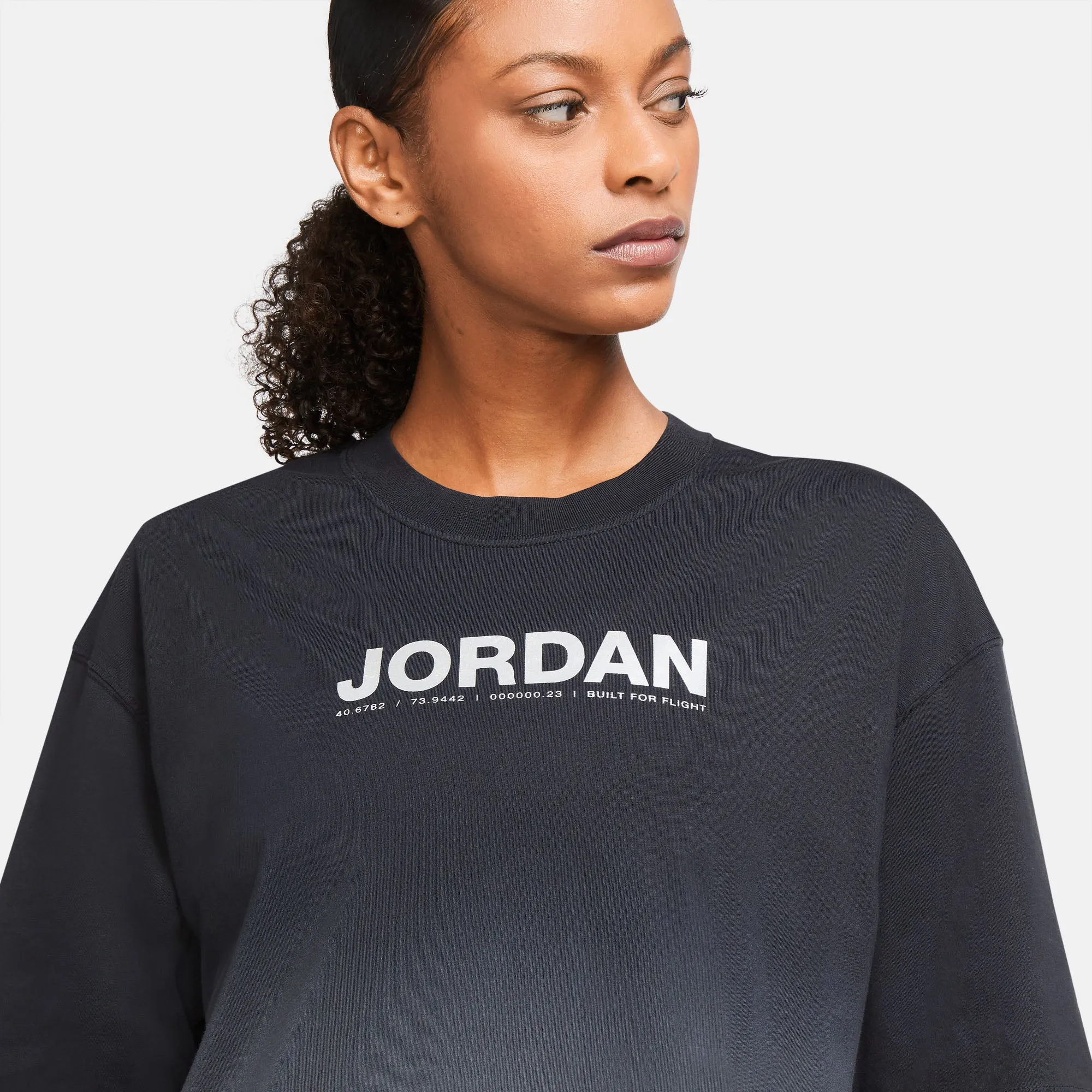 Air Jordan Womens Oversize Black Short-Sleeve Tee