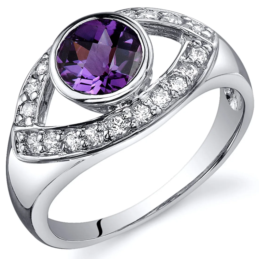 Alexandrite Ring Sterling Silver Third Eye Design 1 Carat Size 8