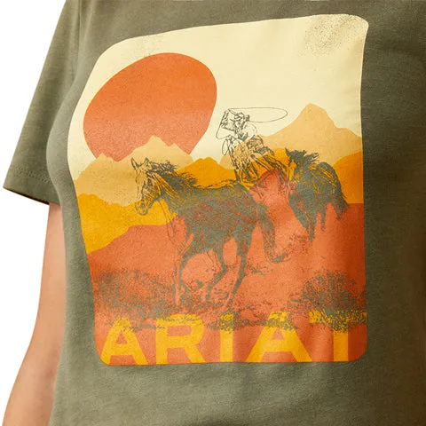 Ariat Womens Mustang Fever T Shirt Military Heather