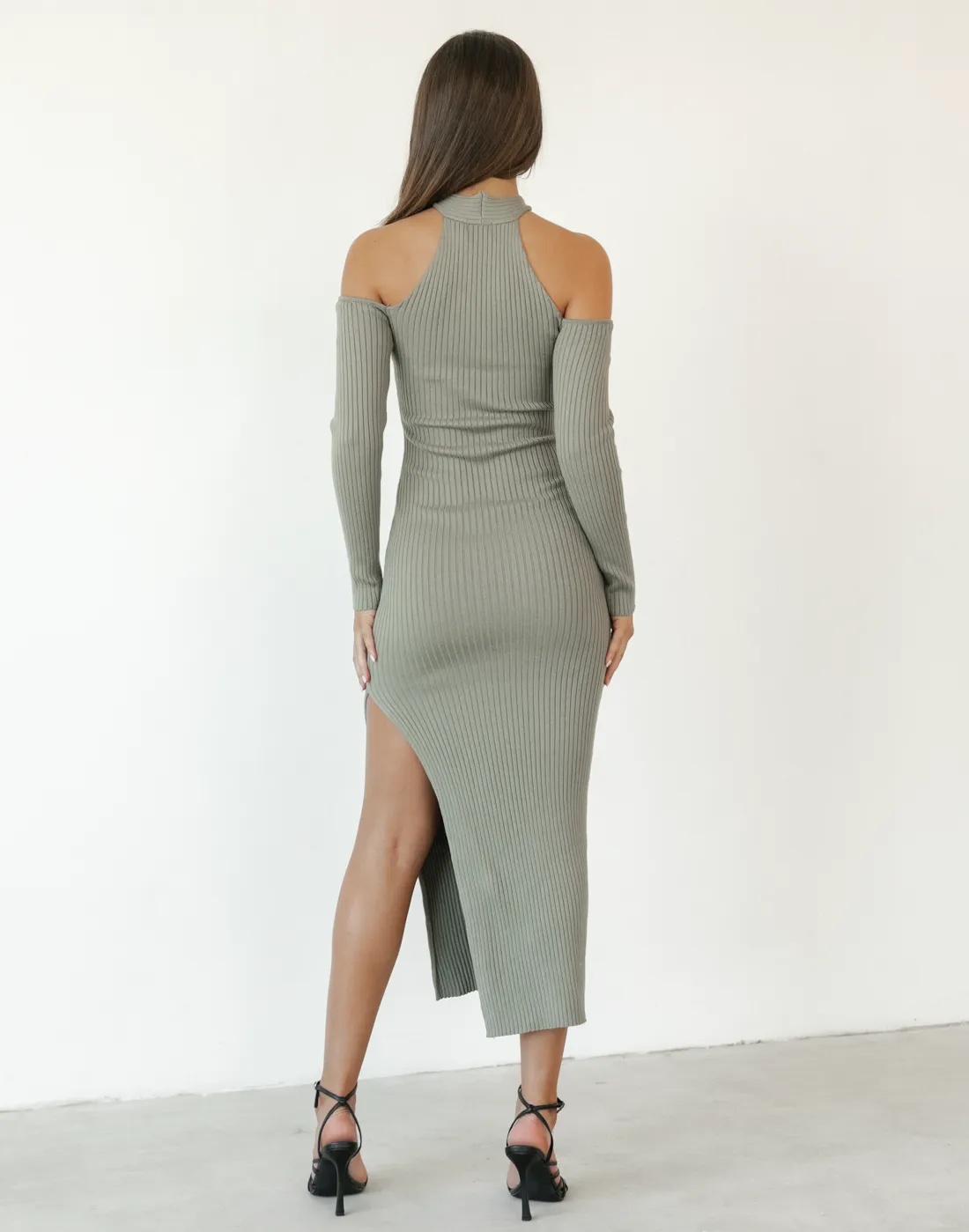 Arielle Midi Dress (Khaki)