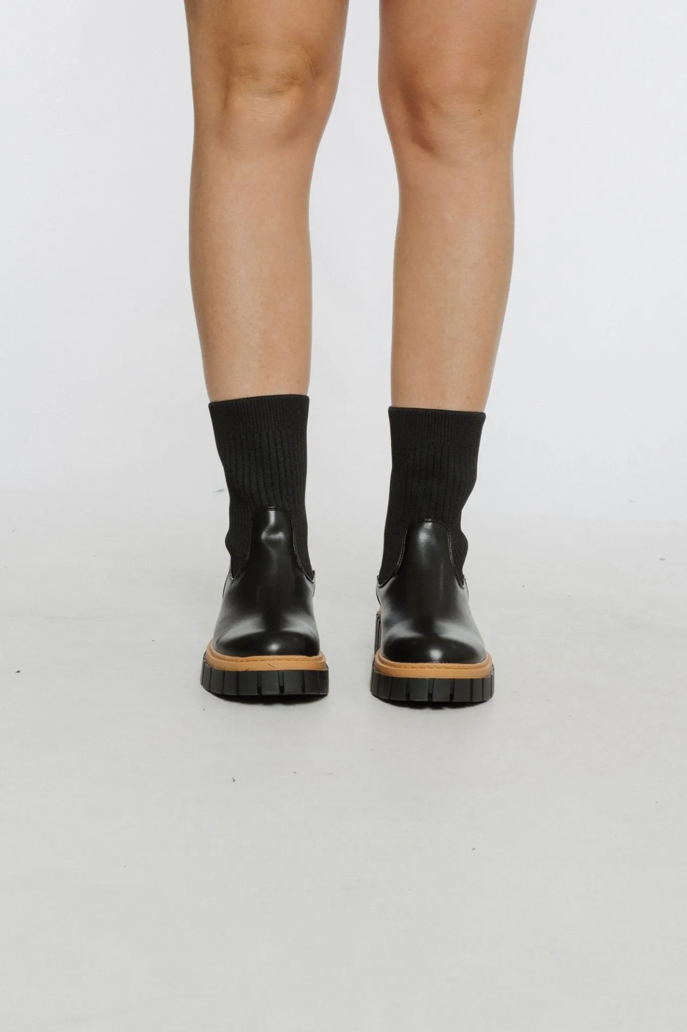 Ashleigh Chunky Sock Boot In Black