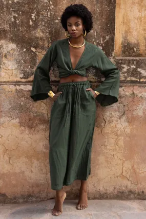 August Oversized Trousers - Khaki Green