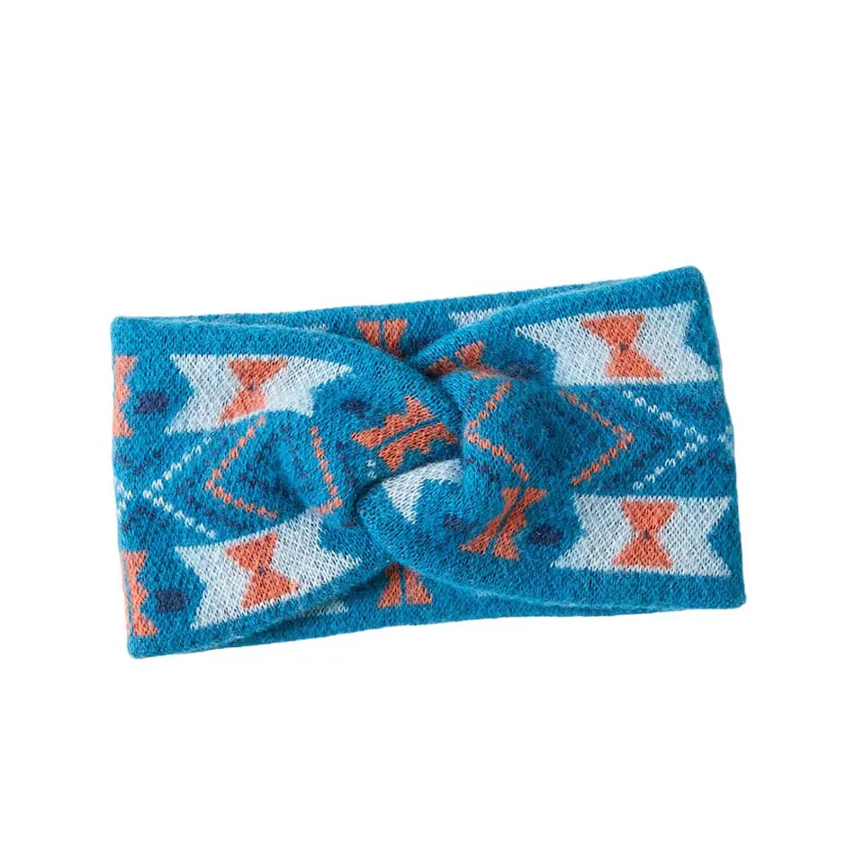 Aztec Patterned Knit Earmuff Headband