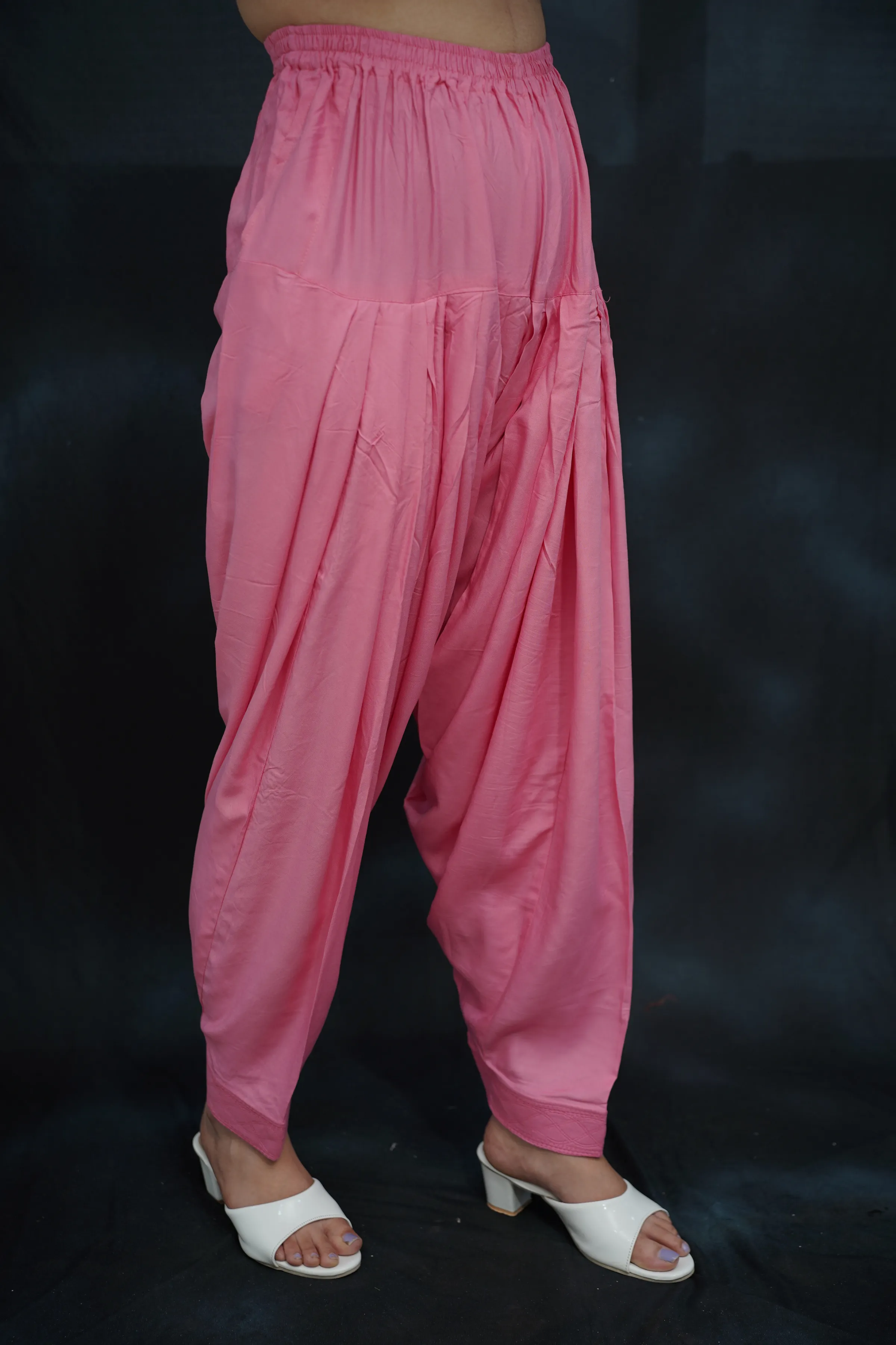 Baby Pink Rayon Patiala Salwar