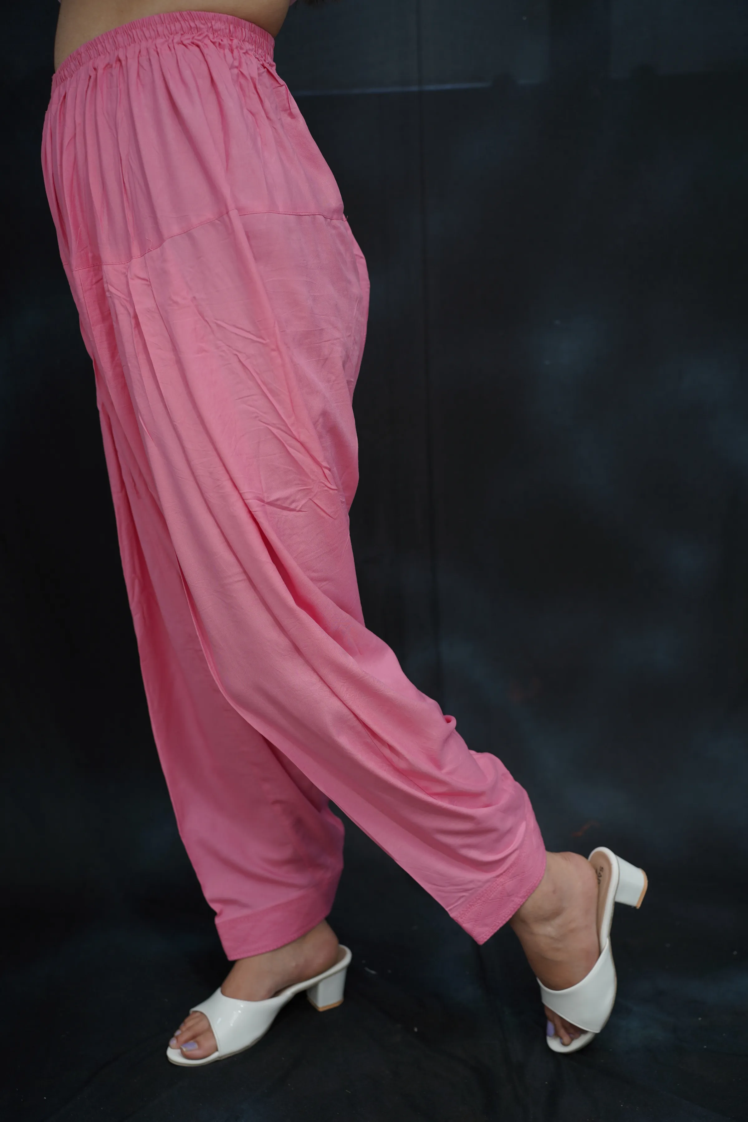 Baby Pink Rayon Patiala Salwar