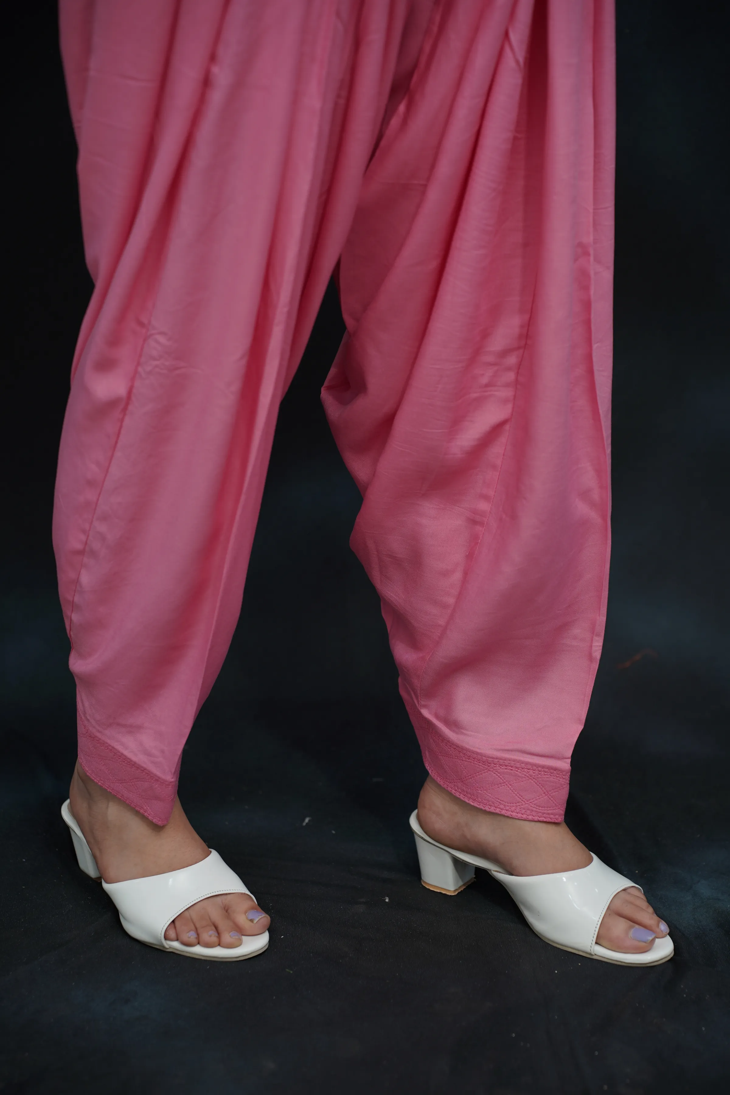 Baby Pink Rayon Patiala Salwar