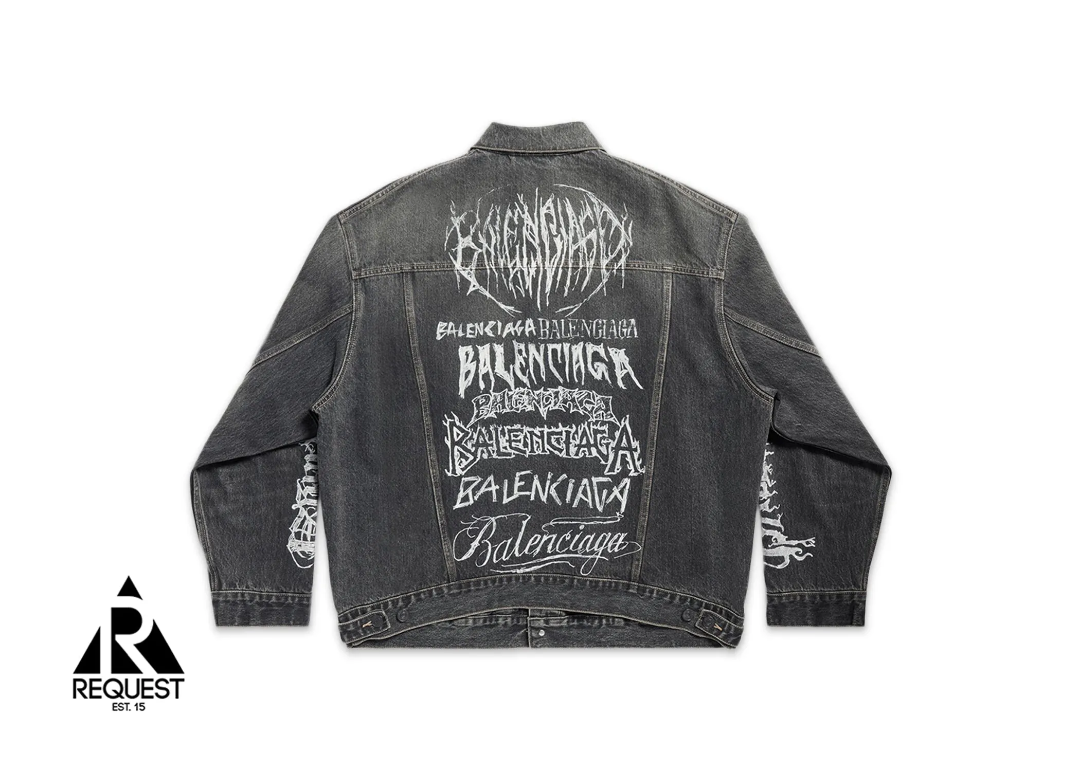 Balenciaga Metal Oversized Denim Jacket Black