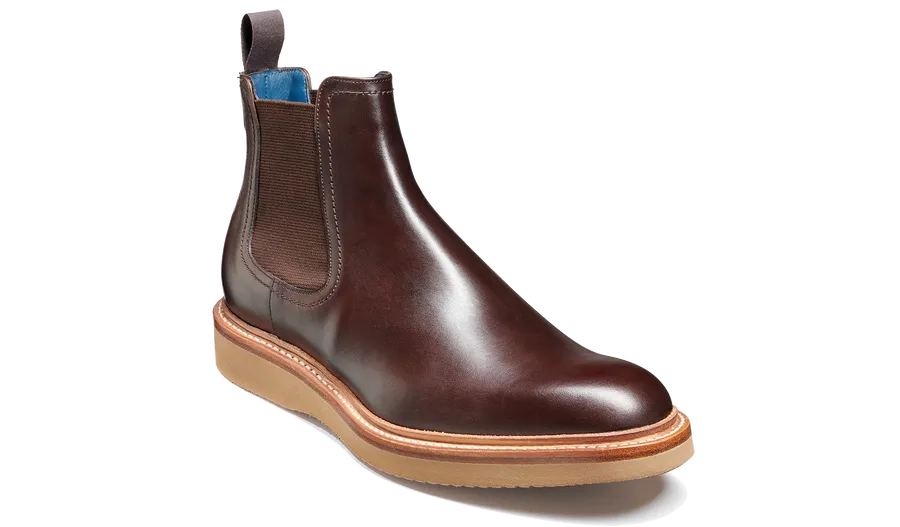 Barker Fred Chelsea Boot  - Chocolate Hand Painted