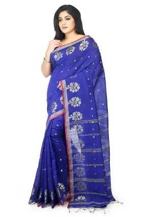 Blue bengal handloom extrawefts work saree