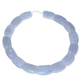 Blue Chalcedony 18x22-20x30mm Double Drill Tab Collar