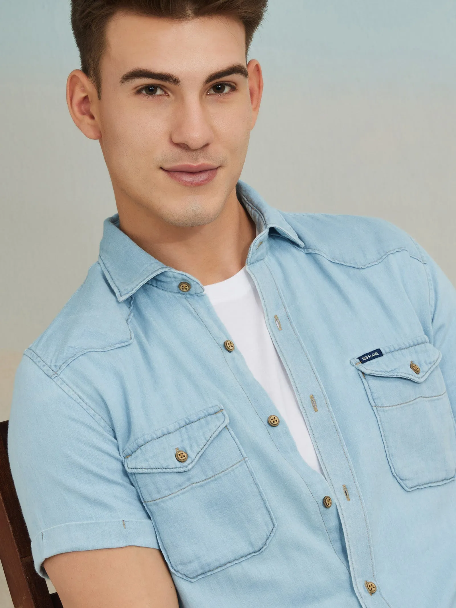 Blue Light Weight Denim Shirt