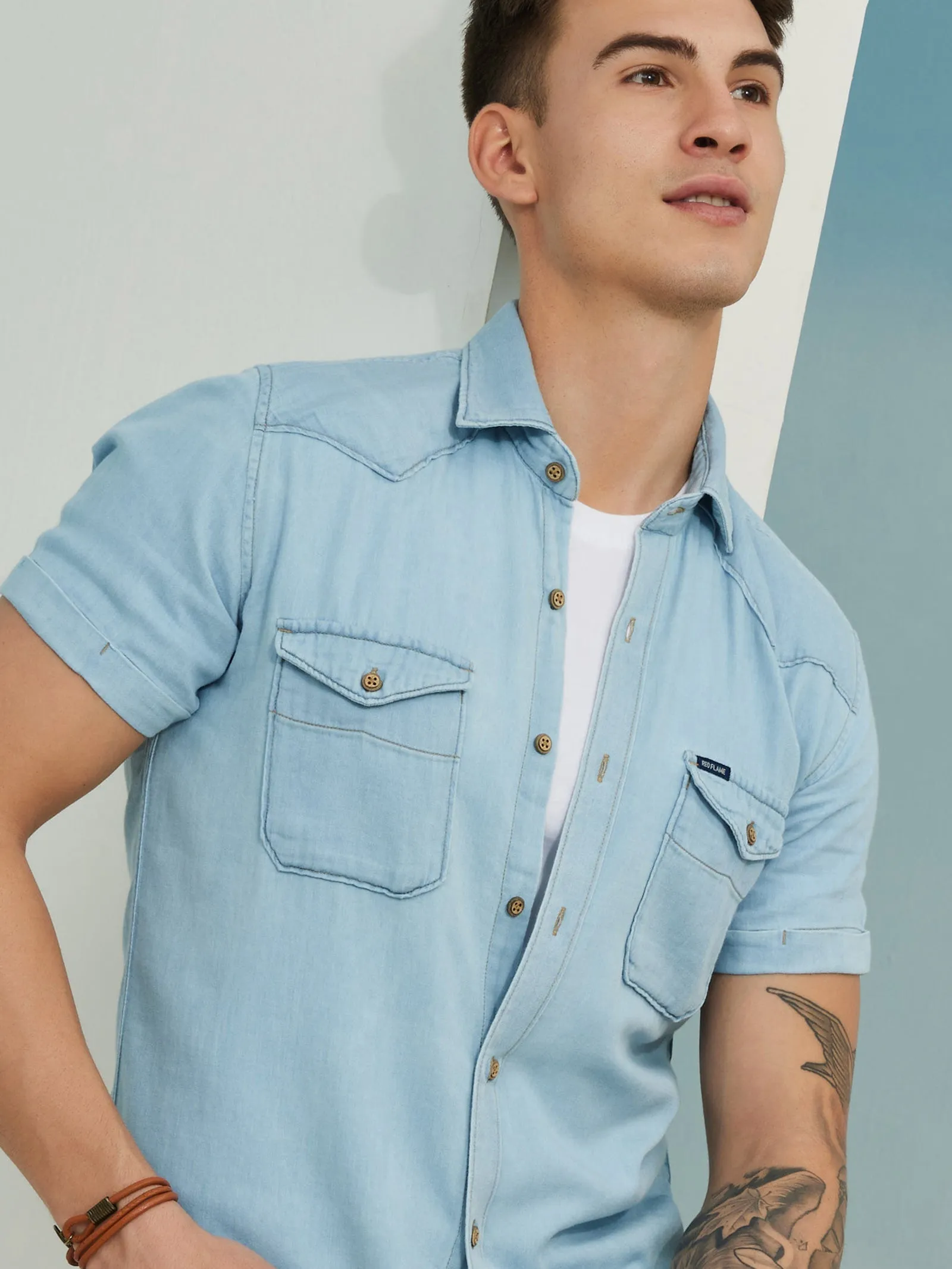 Blue Light Weight Denim Shirt