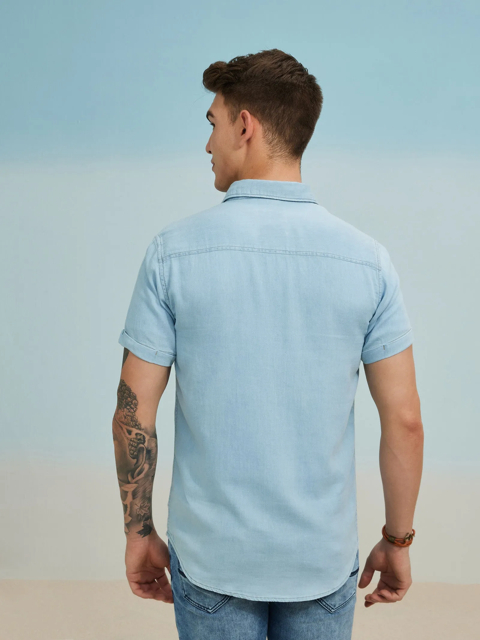 Blue Light Weight Denim Shirt