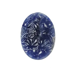 BLUE SAPPHIRE Gemstone Carving : 21.95cts Natural Untreated Unheated Sapphire Hand Carved Oval Shape 25.5*18mm (With Video)