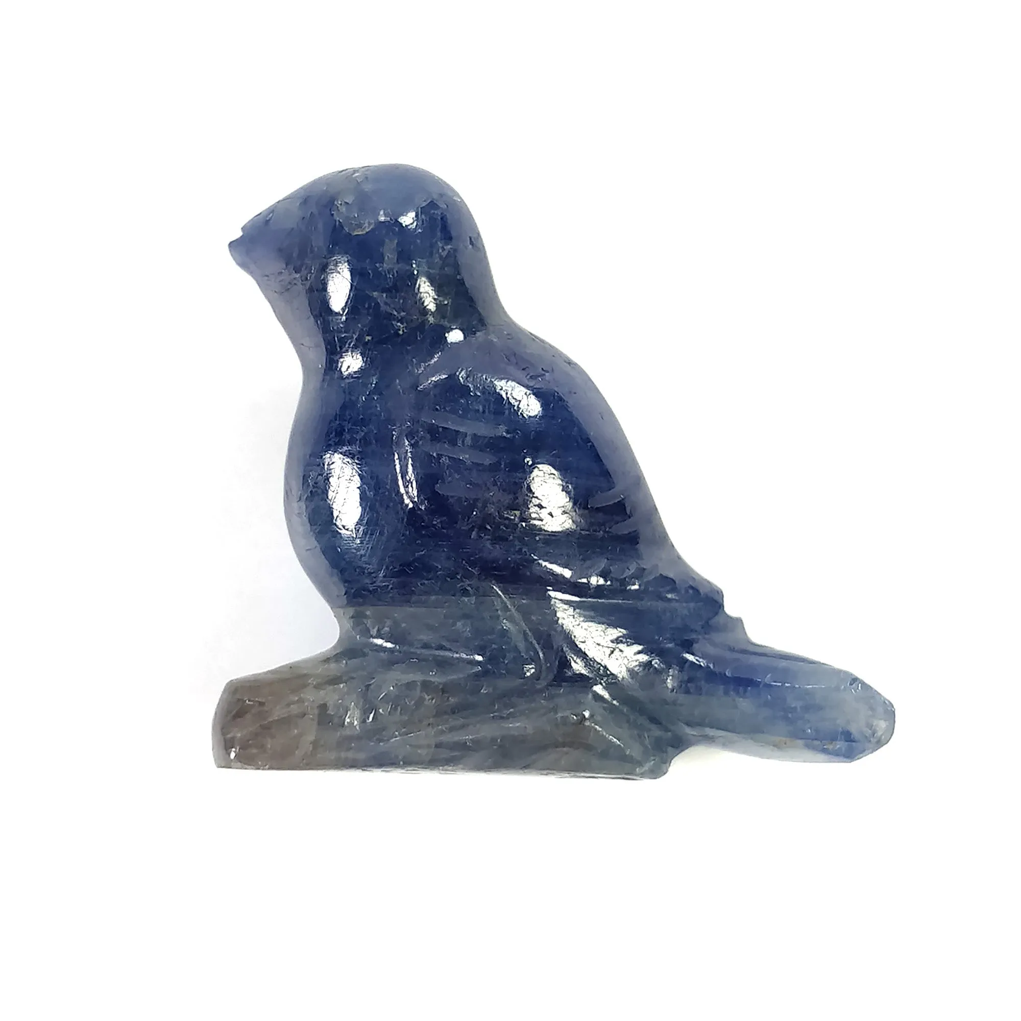 BLUE SAPPHIRE Gemstone Carving : 45.35cts Natural Untreated Unheated Sapphire Hand Carved Bird 26*24mm