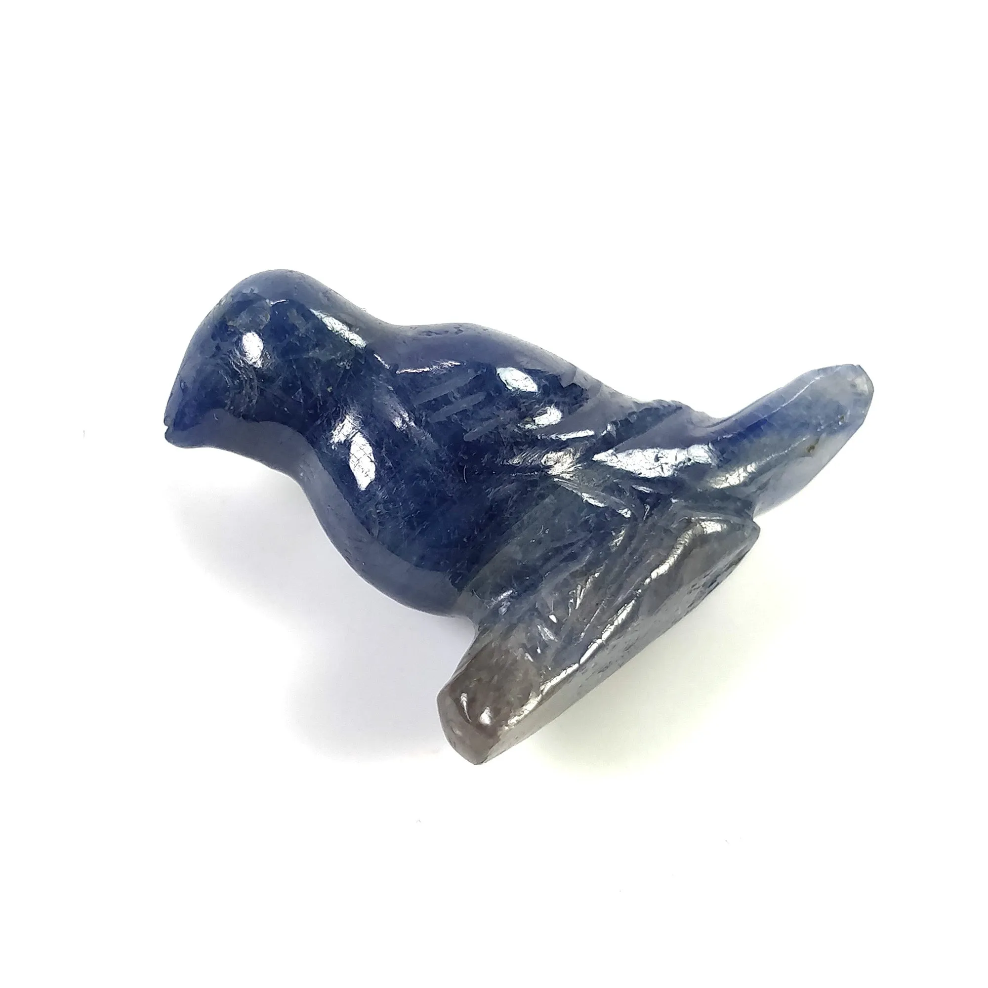 BLUE SAPPHIRE Gemstone Carving : 45.35cts Natural Untreated Unheated Sapphire Hand Carved Bird 26*24mm