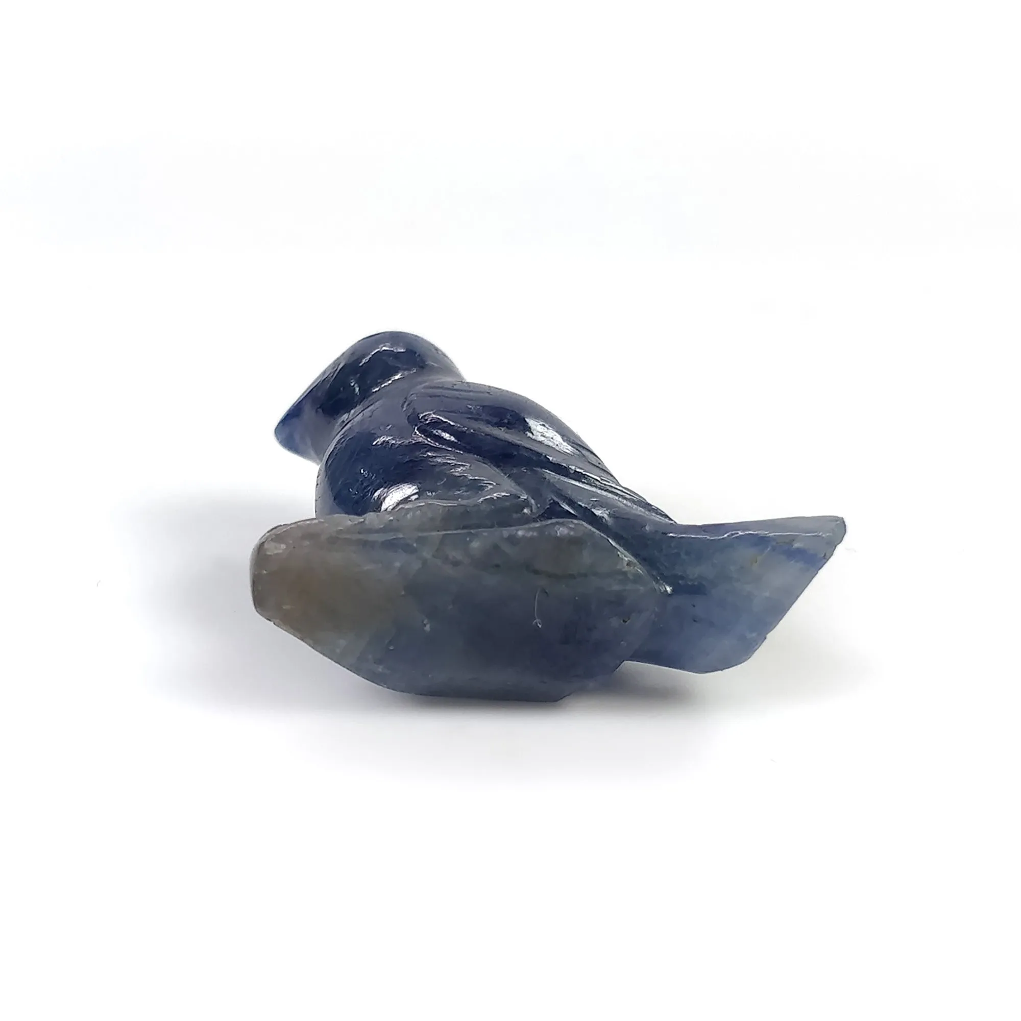 BLUE SAPPHIRE Gemstone Carving : 45.35cts Natural Untreated Unheated Sapphire Hand Carved Bird 26*24mm