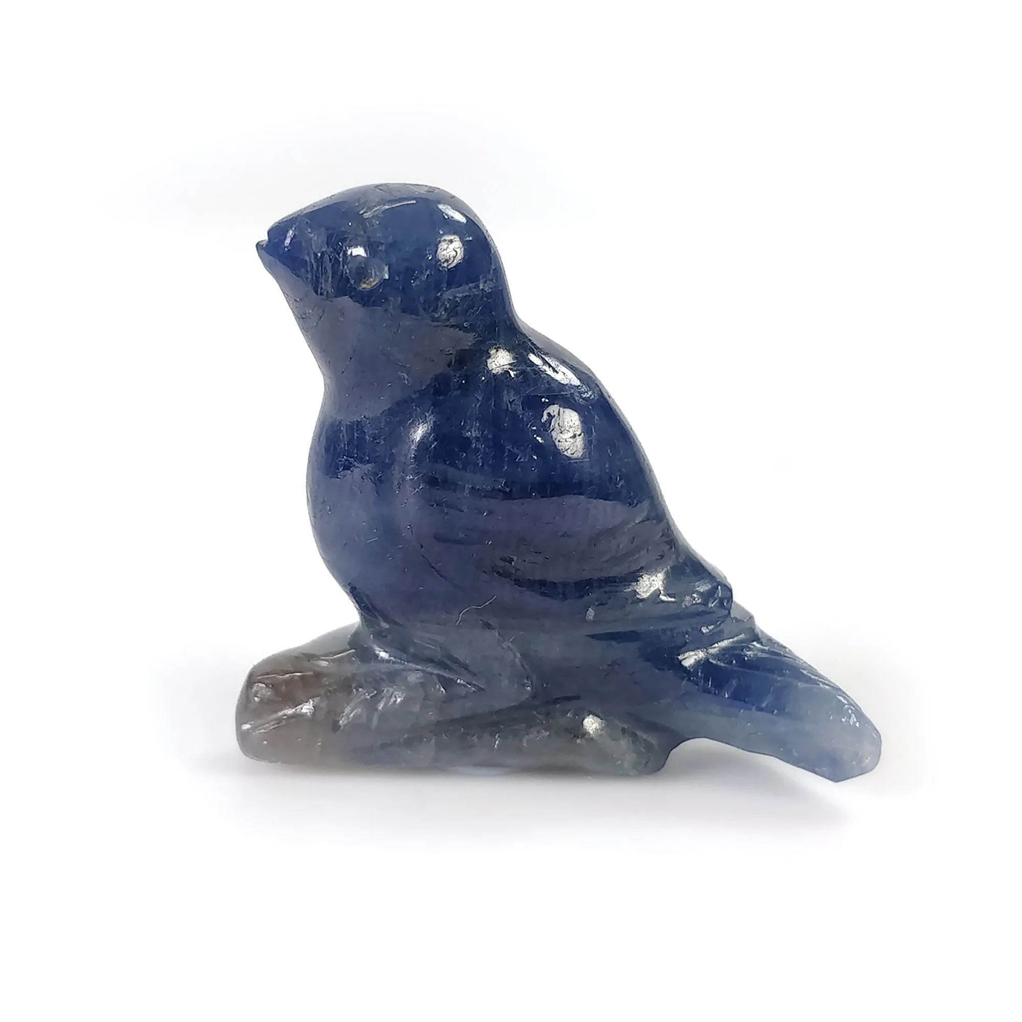 BLUE SAPPHIRE Gemstone Carving : 45.35cts Natural Untreated Unheated Sapphire Hand Carved Bird 26*24mm