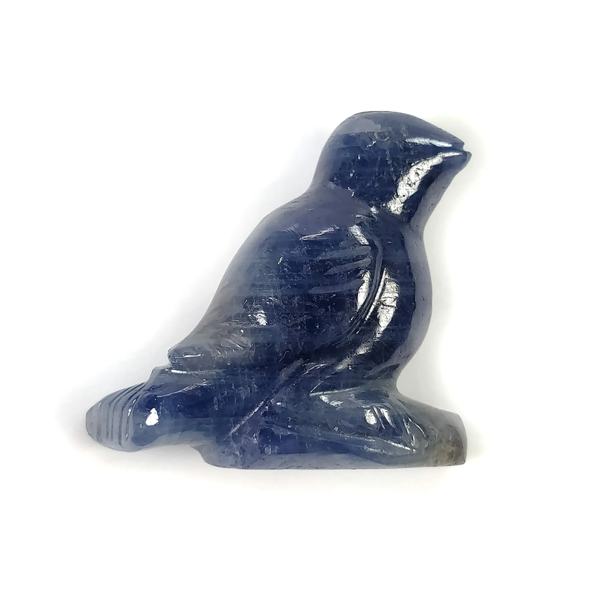 BLUE SAPPHIRE Gemstone Carving : 45.35cts Natural Untreated Unheated Sapphire Hand Carved Bird 26*24mm