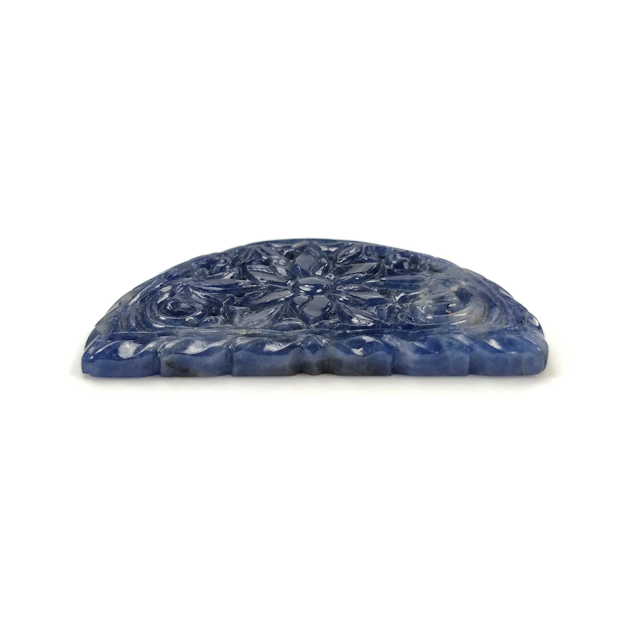 BLUE SAPPHIRE Gemstone Carving : 71.50cts Natural Untreated Unheated Sapphire Hand Carved Uneven Shape 48*28mm (With Video)