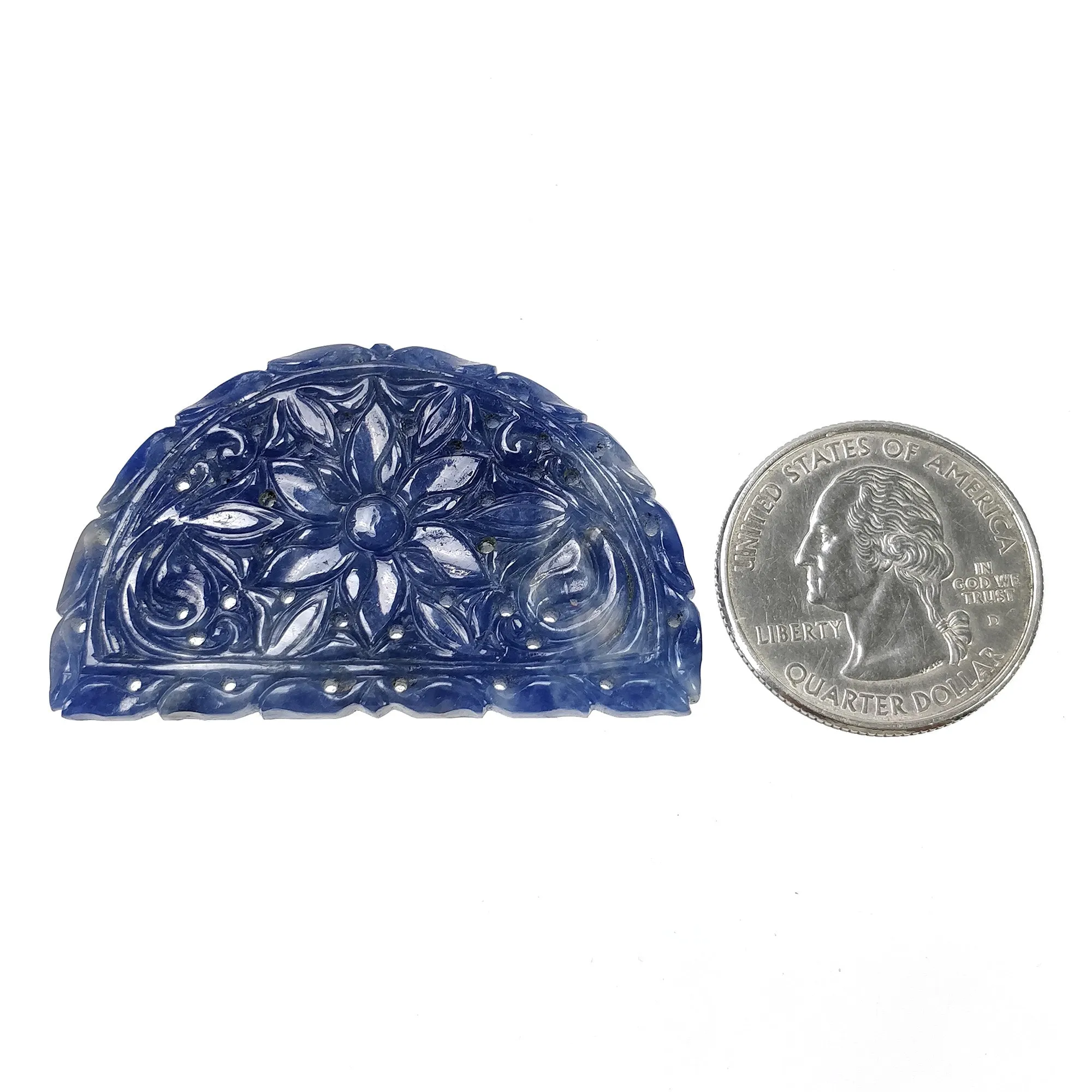 BLUE SAPPHIRE Gemstone Carving : 71.50cts Natural Untreated Unheated Sapphire Hand Carved Uneven Shape 48*28mm (With Video)