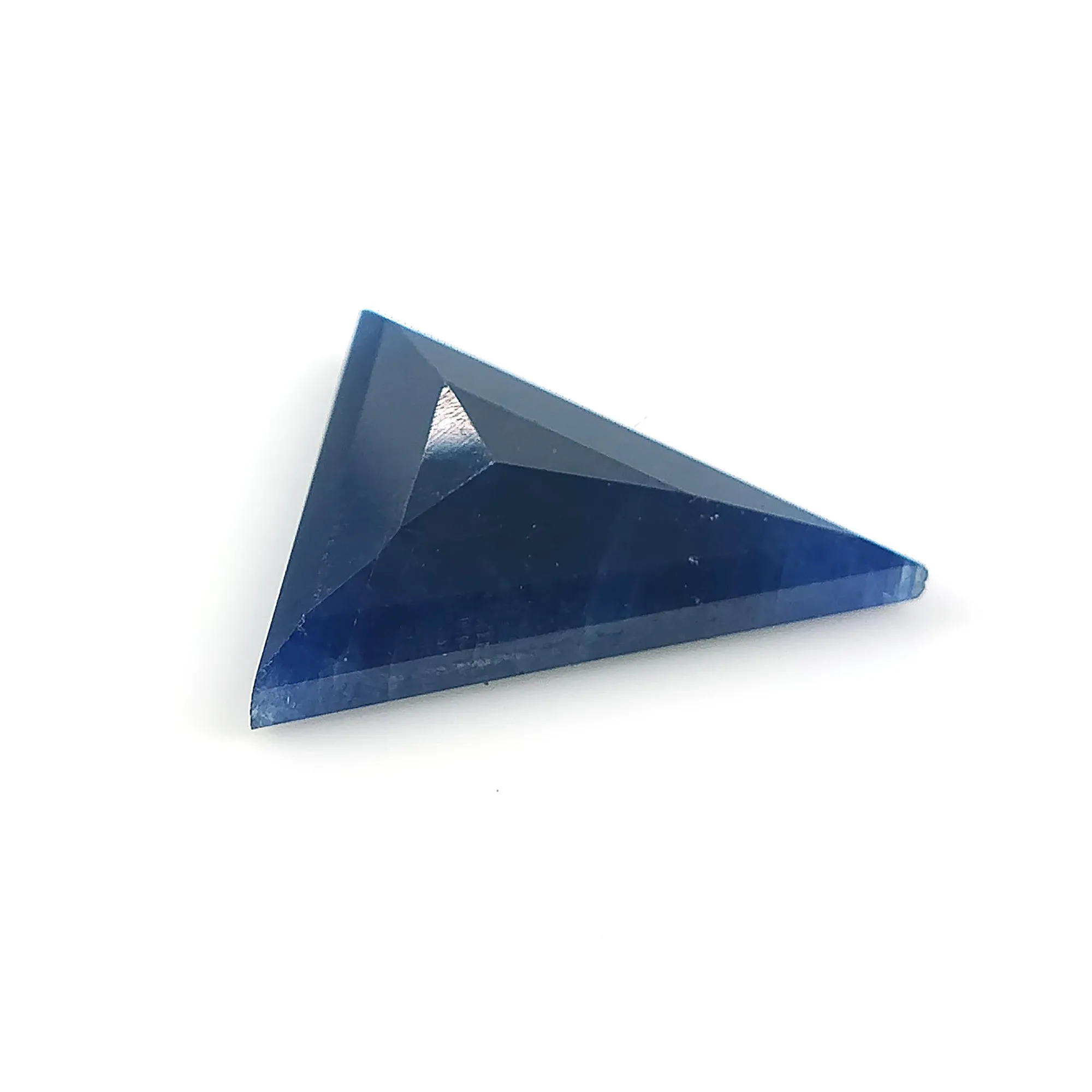 BLUE SAPPHIRE Gemstone Step Cut : 5.55cts Natural Untreated Unheated Sapphire Triangle Shape 16*14mm (With Video)