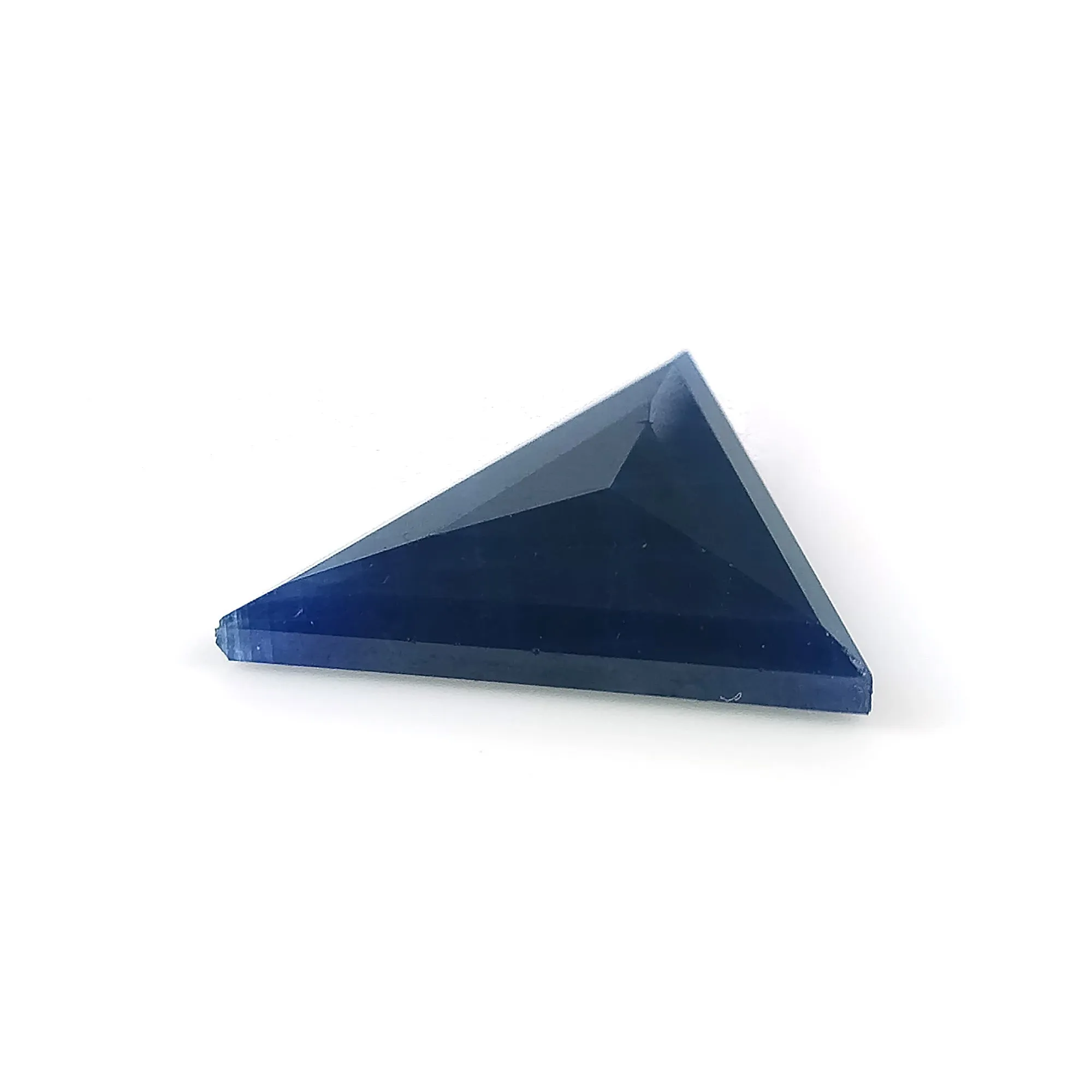 BLUE SAPPHIRE Gemstone Step Cut : 5.55cts Natural Untreated Unheated Sapphire Triangle Shape 16*14mm (With Video)