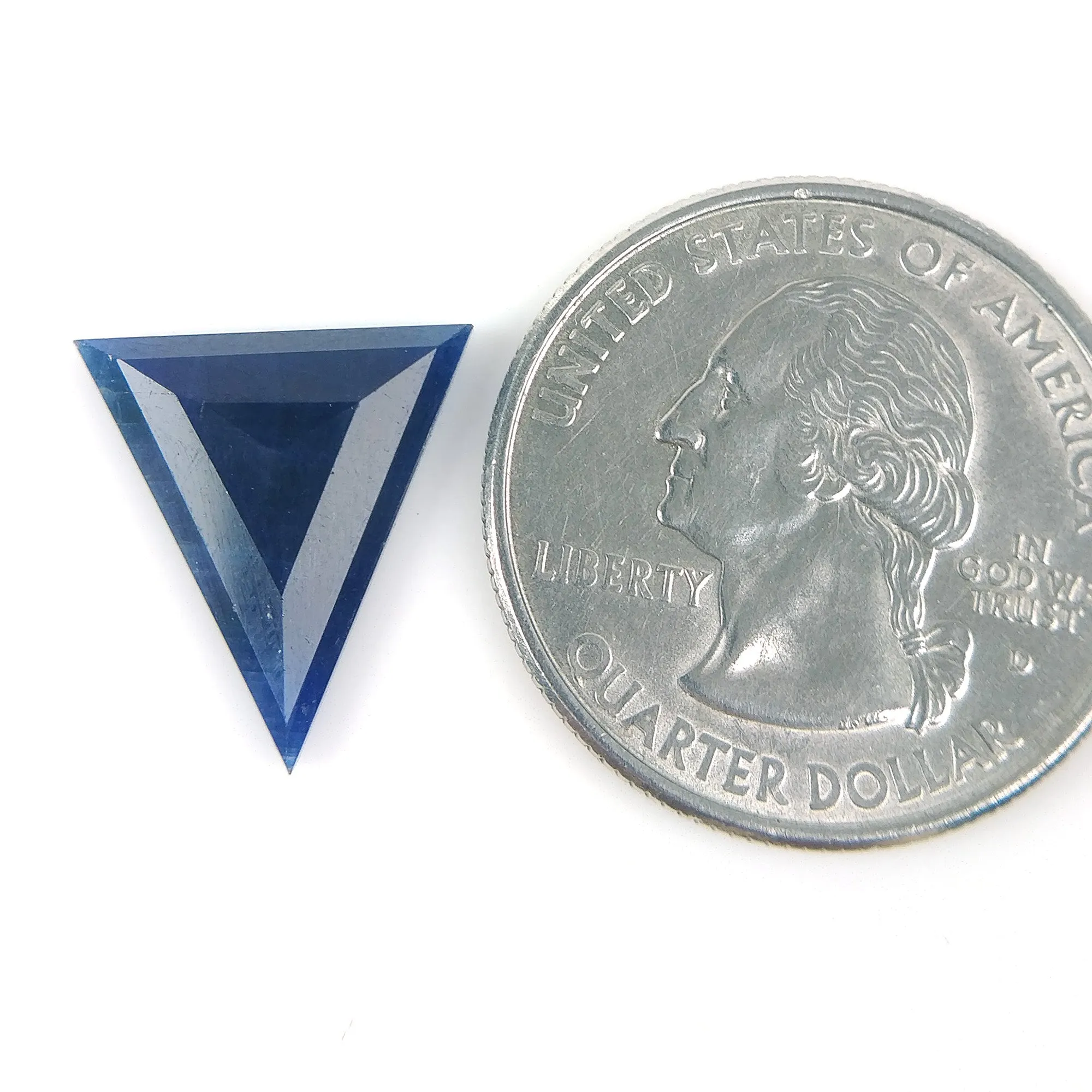 BLUE SAPPHIRE Gemstone Step Cut : 5.55cts Natural Untreated Unheated Sapphire Triangle Shape 16*14mm (With Video)