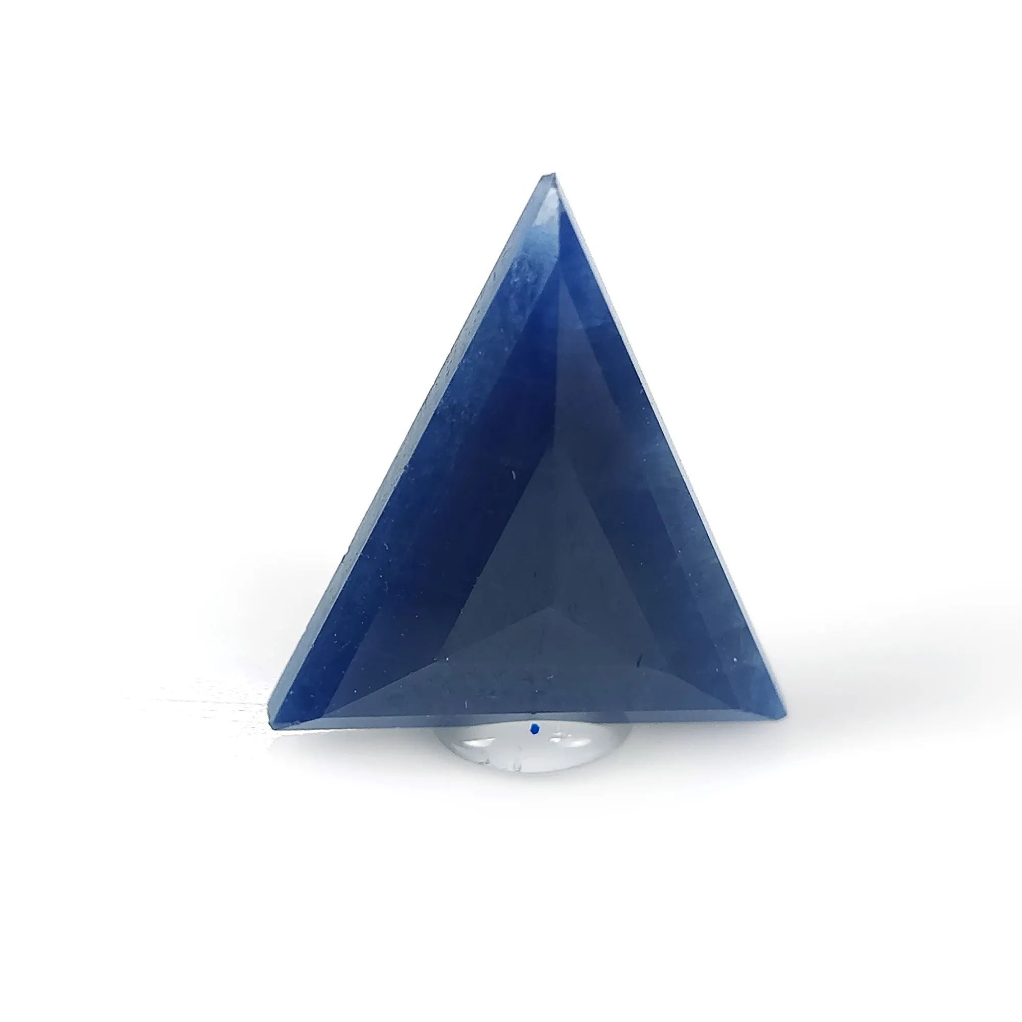 BLUE SAPPHIRE Gemstone Step Cut : 5.55cts Natural Untreated Unheated Sapphire Triangle Shape 16*14mm (With Video)