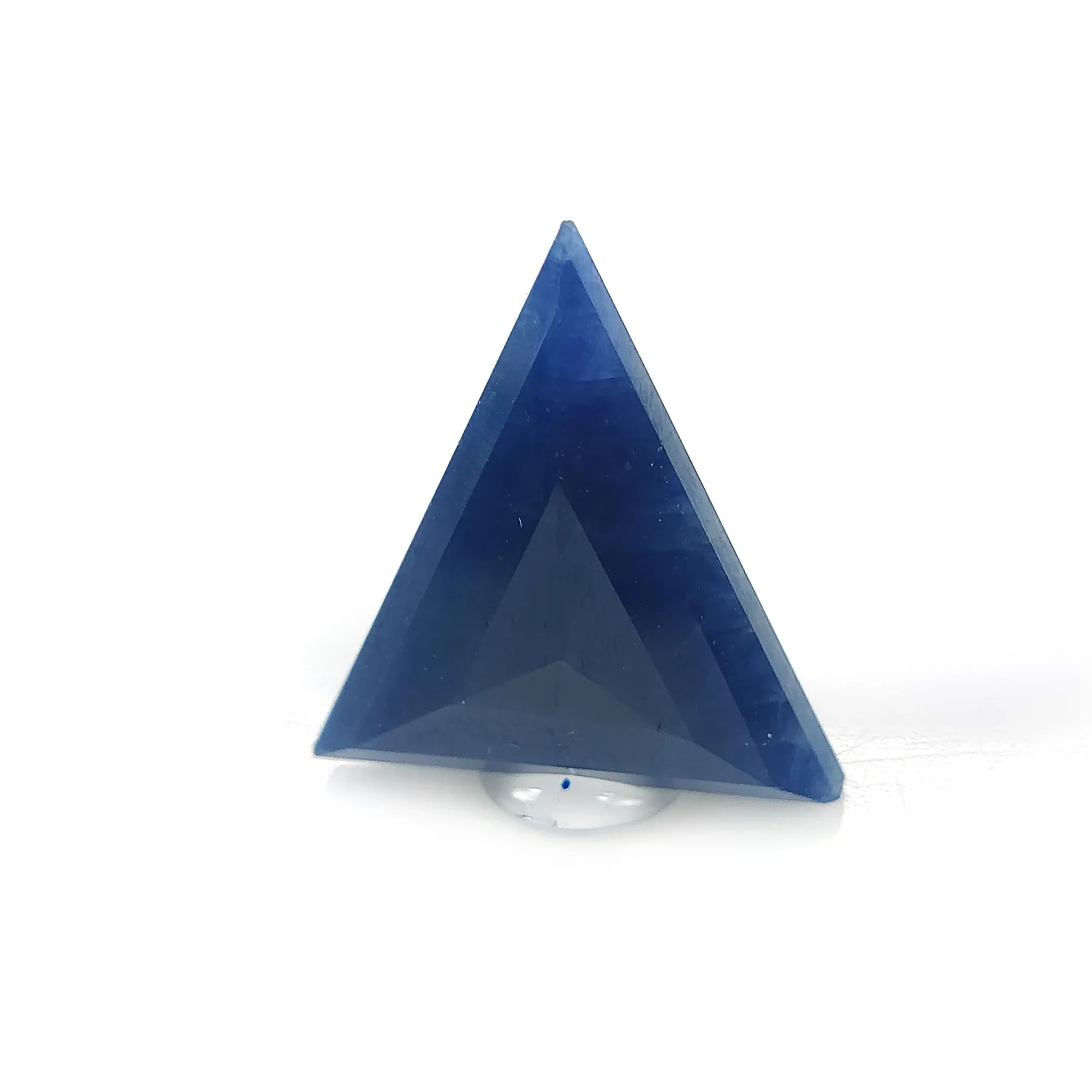 BLUE SAPPHIRE Gemstone Step Cut : 5.55cts Natural Untreated Unheated Sapphire Triangle Shape 16*14mm (With Video)