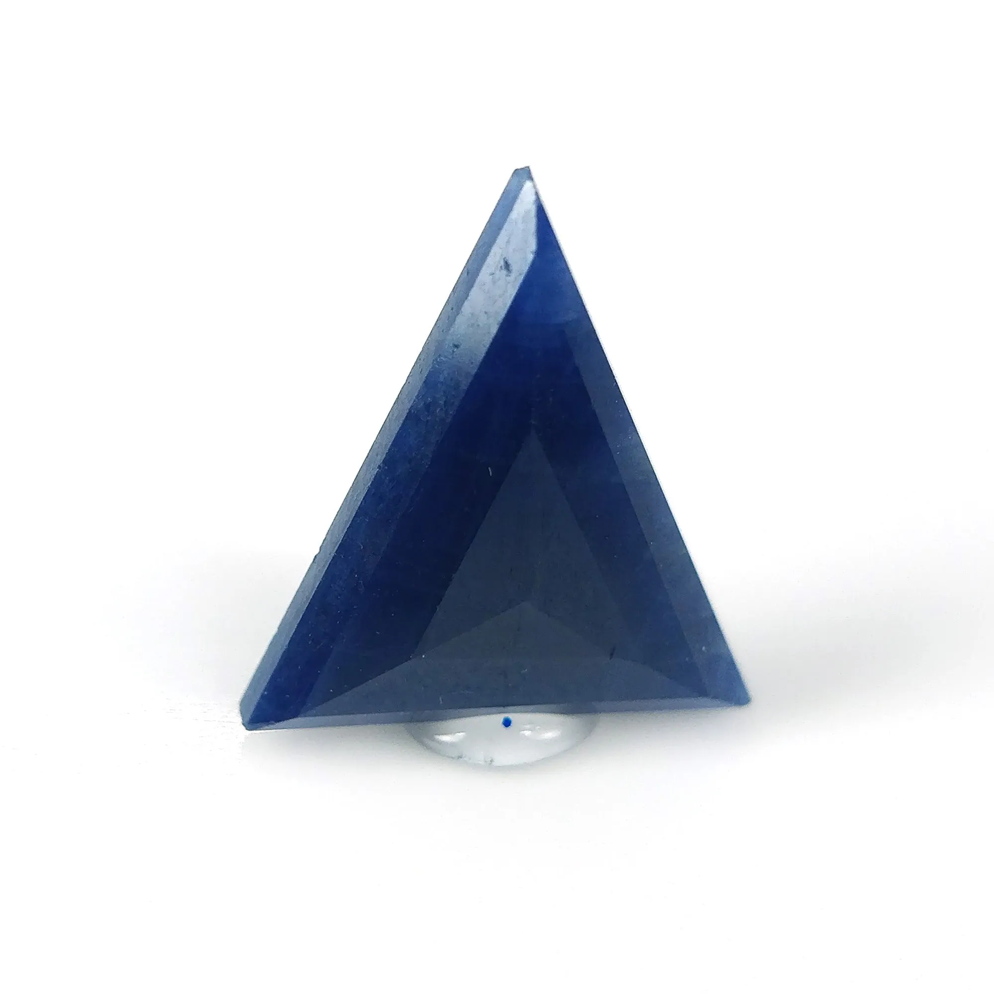 BLUE SAPPHIRE Gemstone Step Cut : 5.55cts Natural Untreated Unheated Sapphire Triangle Shape 16*14mm (With Video)