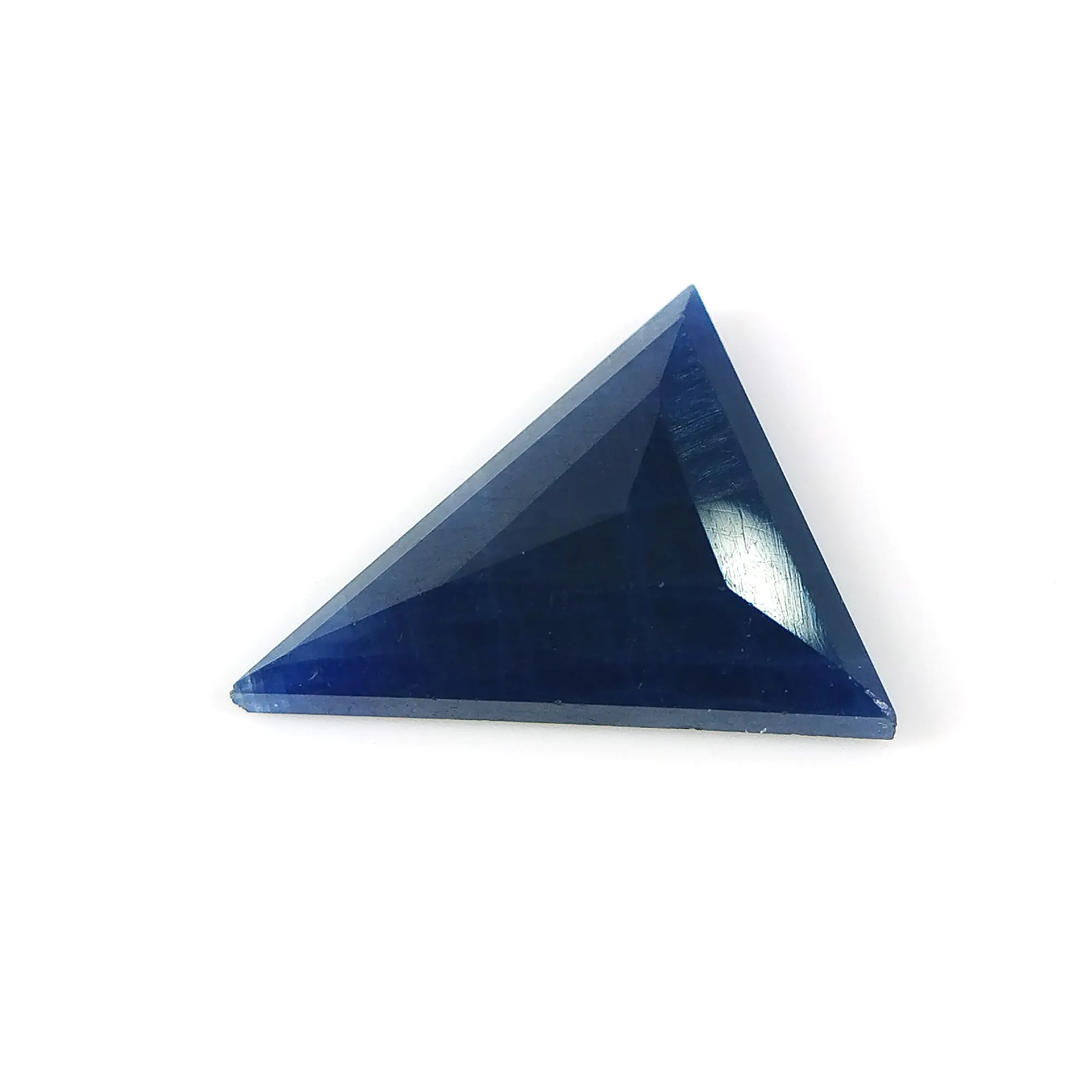 BLUE SAPPHIRE Gemstone Step Cut : 5.55cts Natural Untreated Unheated Sapphire Triangle Shape 16*14mm (With Video)