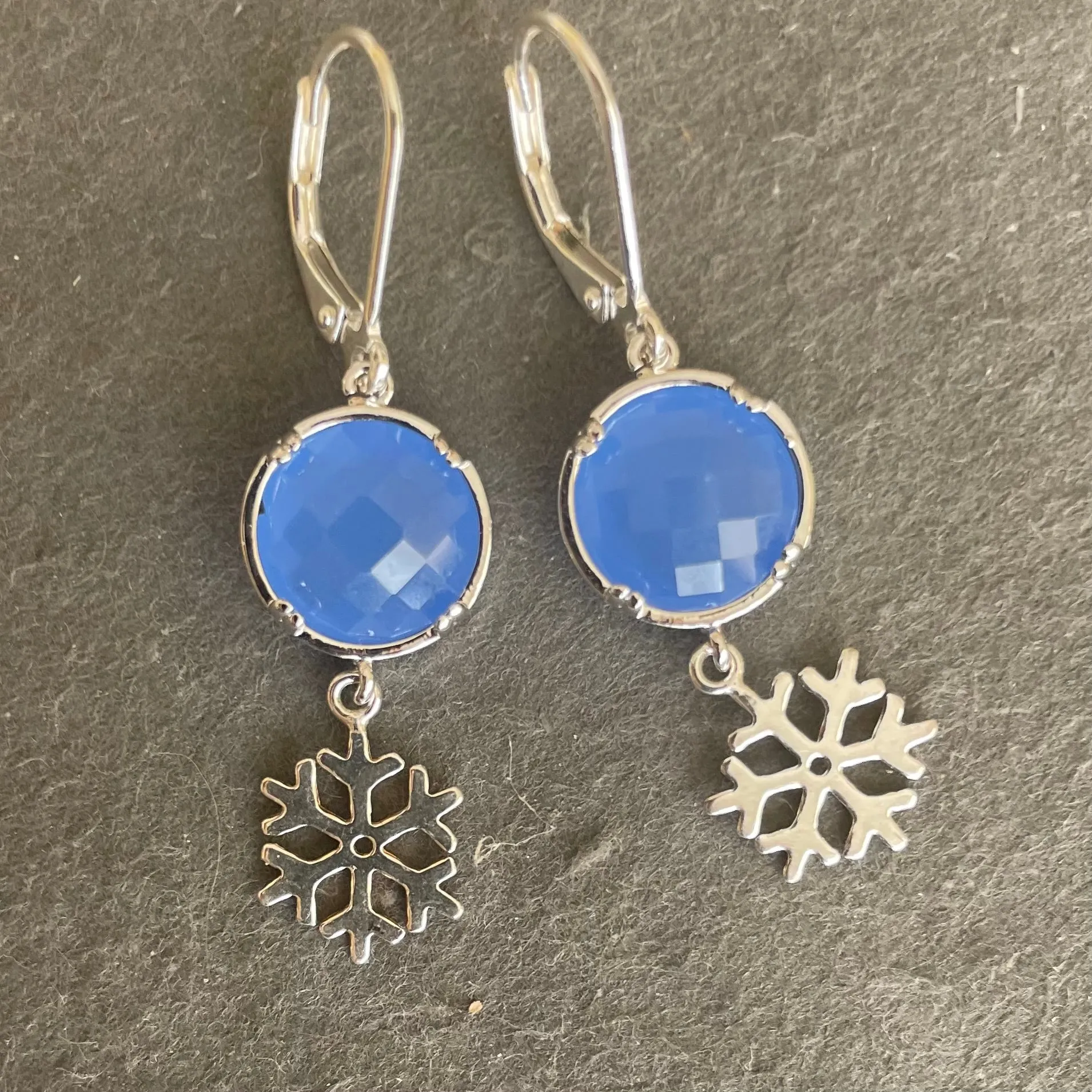 Blue Snowflake Dangles