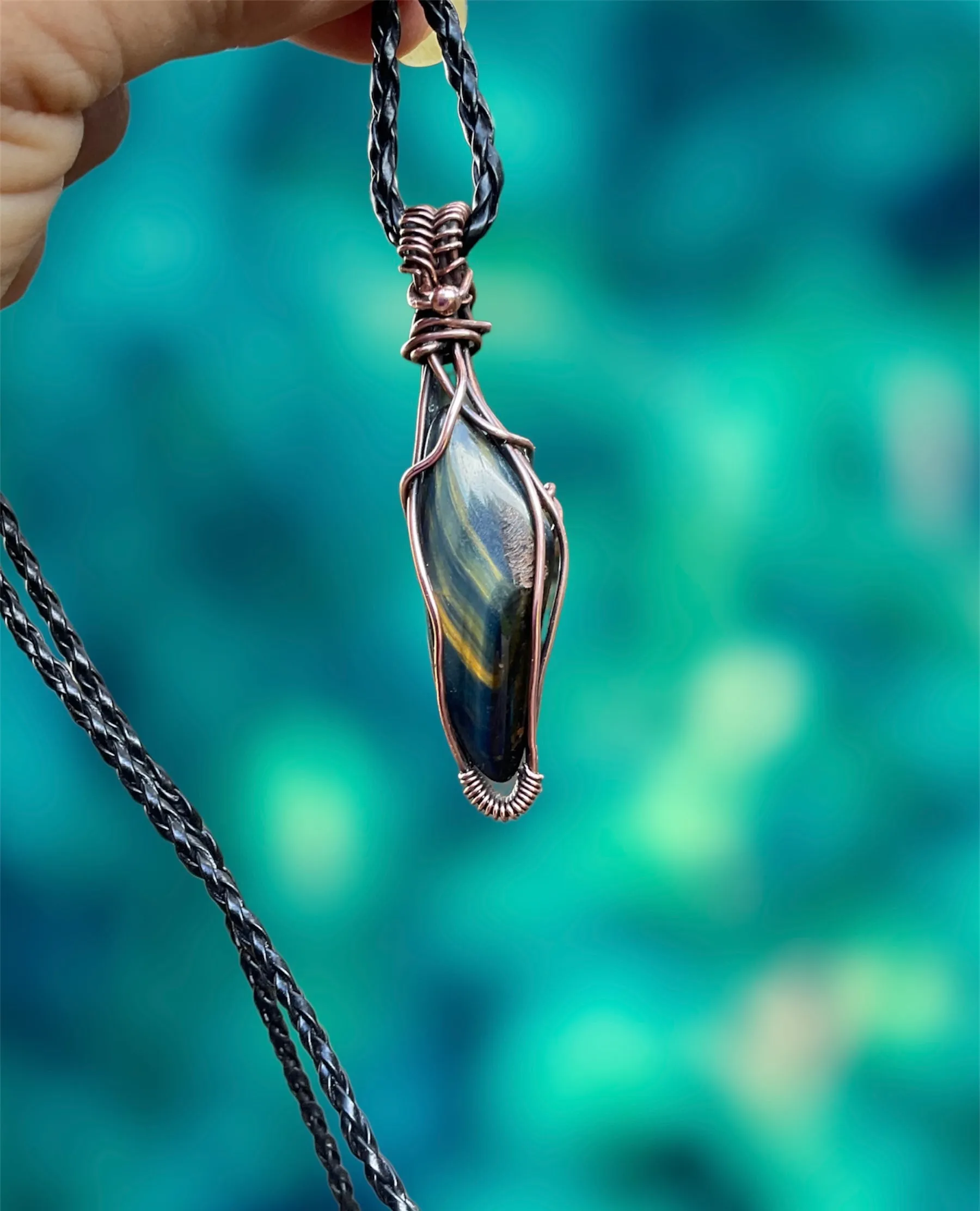 Blue Tiger Eye Pendant.