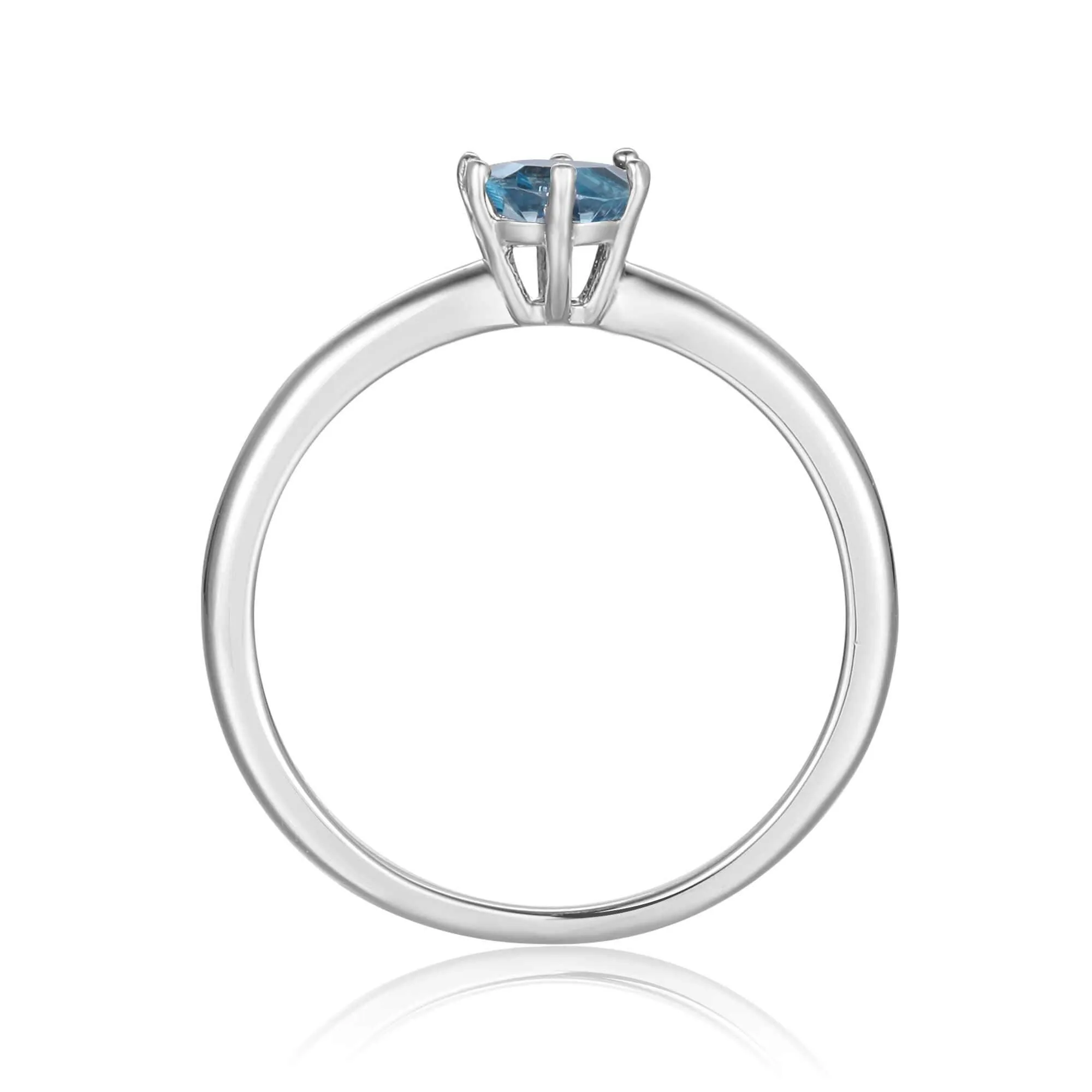 Blue Zircon Solitaire Ring