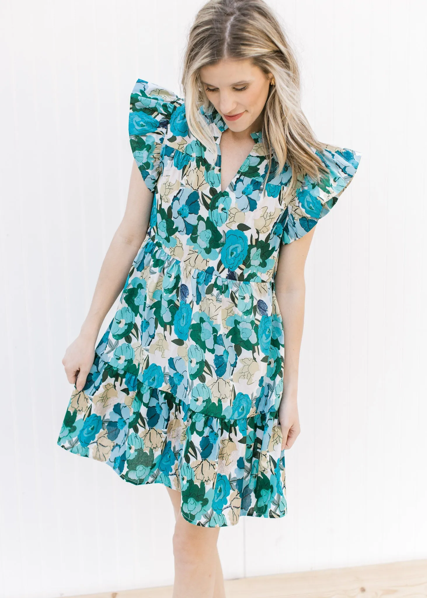 Brightest Blue Floral Dress