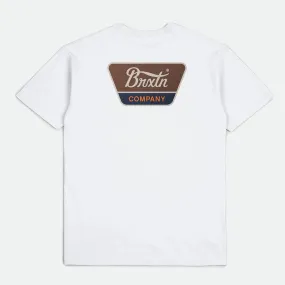 BRIXTON Linwood S/S Standard Tee - White/Brown