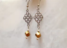 Bronze Crystal Earrings