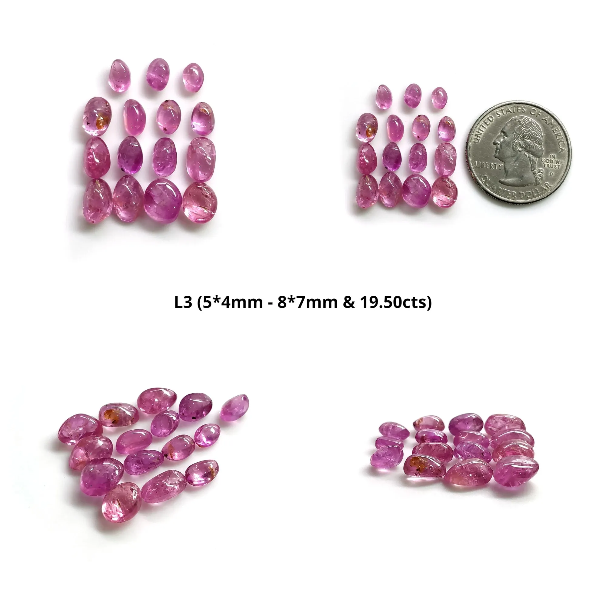 Burmese Ruby Gemstone Cabochon : Natural Untreated Unheated Ruby Uneven Shape Tumble Lots