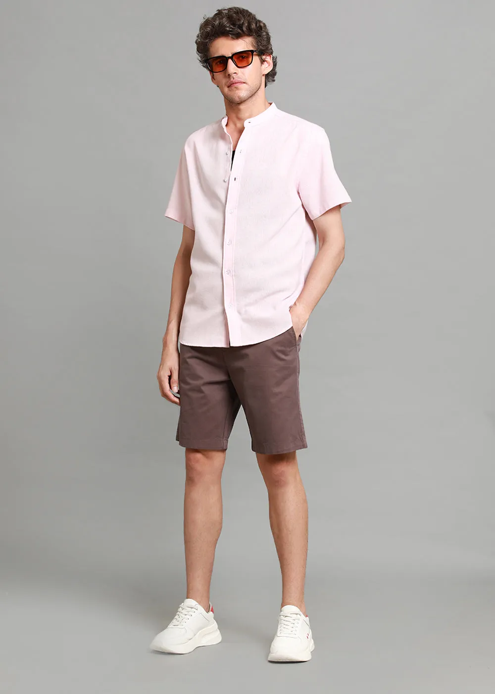 Burnt Brown Cotton Shorts